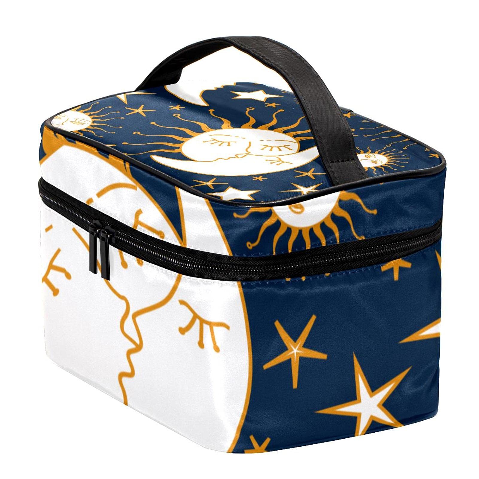 Boho Sun Kiss Moon Stars Travel Makeup Bag - Large Cosmetic Organizer with Zipper for Women & Girls | Perfect for Travel, Gym & Daily Essentials Storage