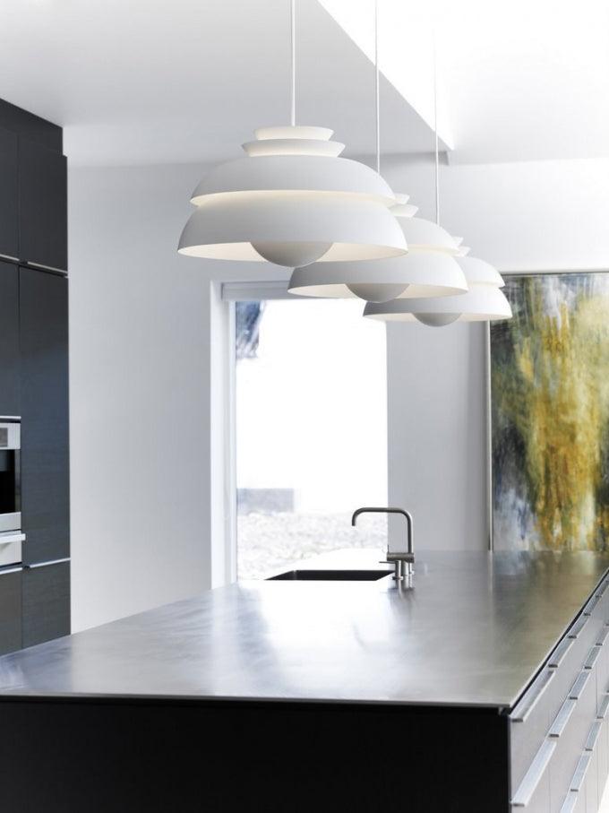 Modern LED Pendant Light for Kitchen Island, Dining Room & Bedroom - Adjustable Hanging Chandelier with Dimmable Warm White Light - Perfect for Home Decor, Restaurants and Cafe Lighting