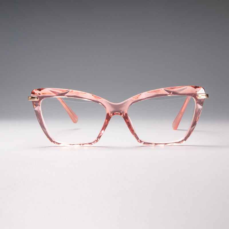 CCspace Women's Full Rim Square Cat Eye Resin Frame Eyeglasses H45591 - Stylish Retro Glasses for Women, Fashionable Square Frames for Office, Reading & Daily Wear