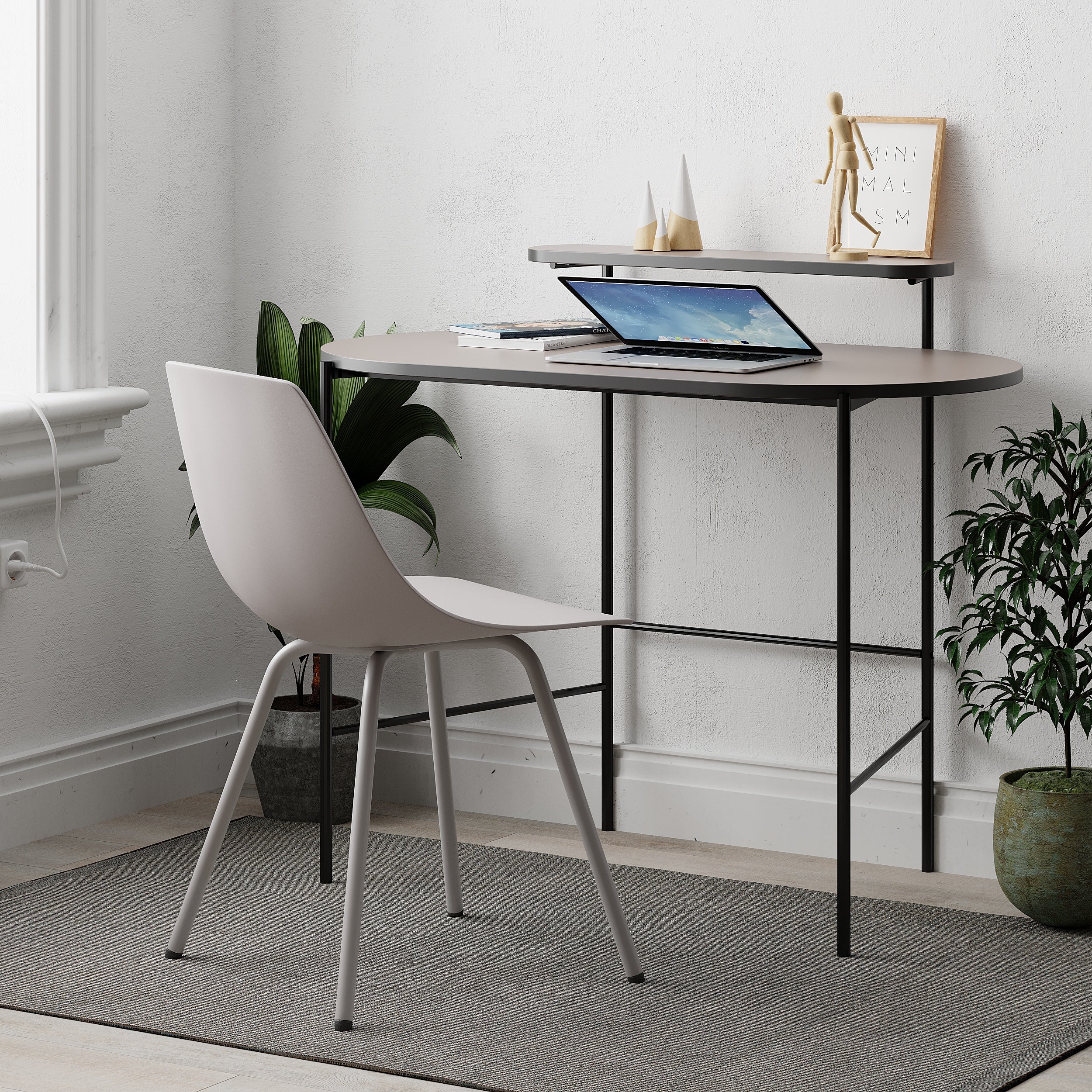 Kenosha Desk - Modern Home Office Desk with Storage, Ergonomic Design for Work & Study - Perfect for Small Spaces, Apartments & Dorm Rooms