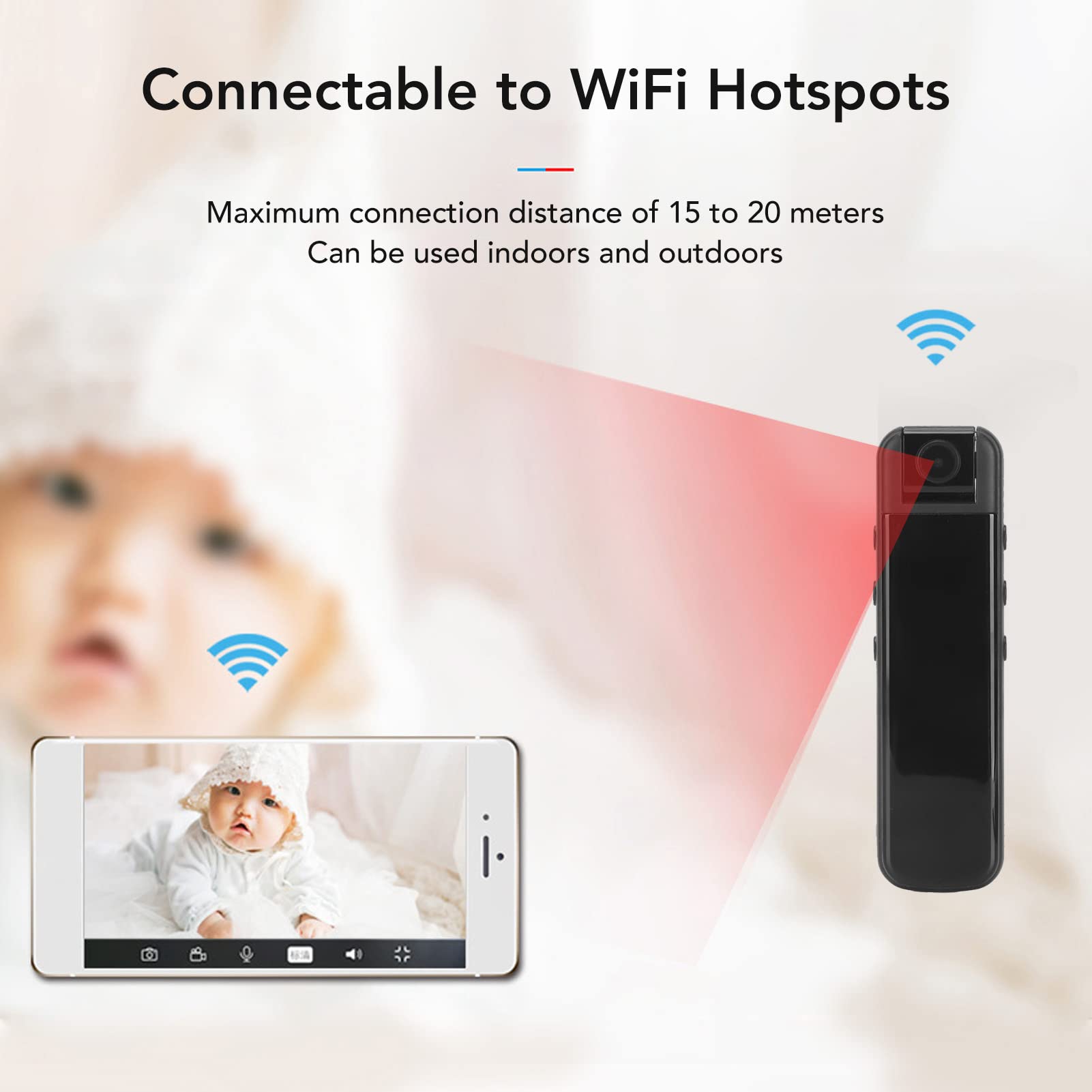 1080P Body Camera with Night Vision - Wearable Mini Security Camera for Riding, Home & Office - USB C Clip-On Video Recorder for Police, Security Guards & Outdoor Activities