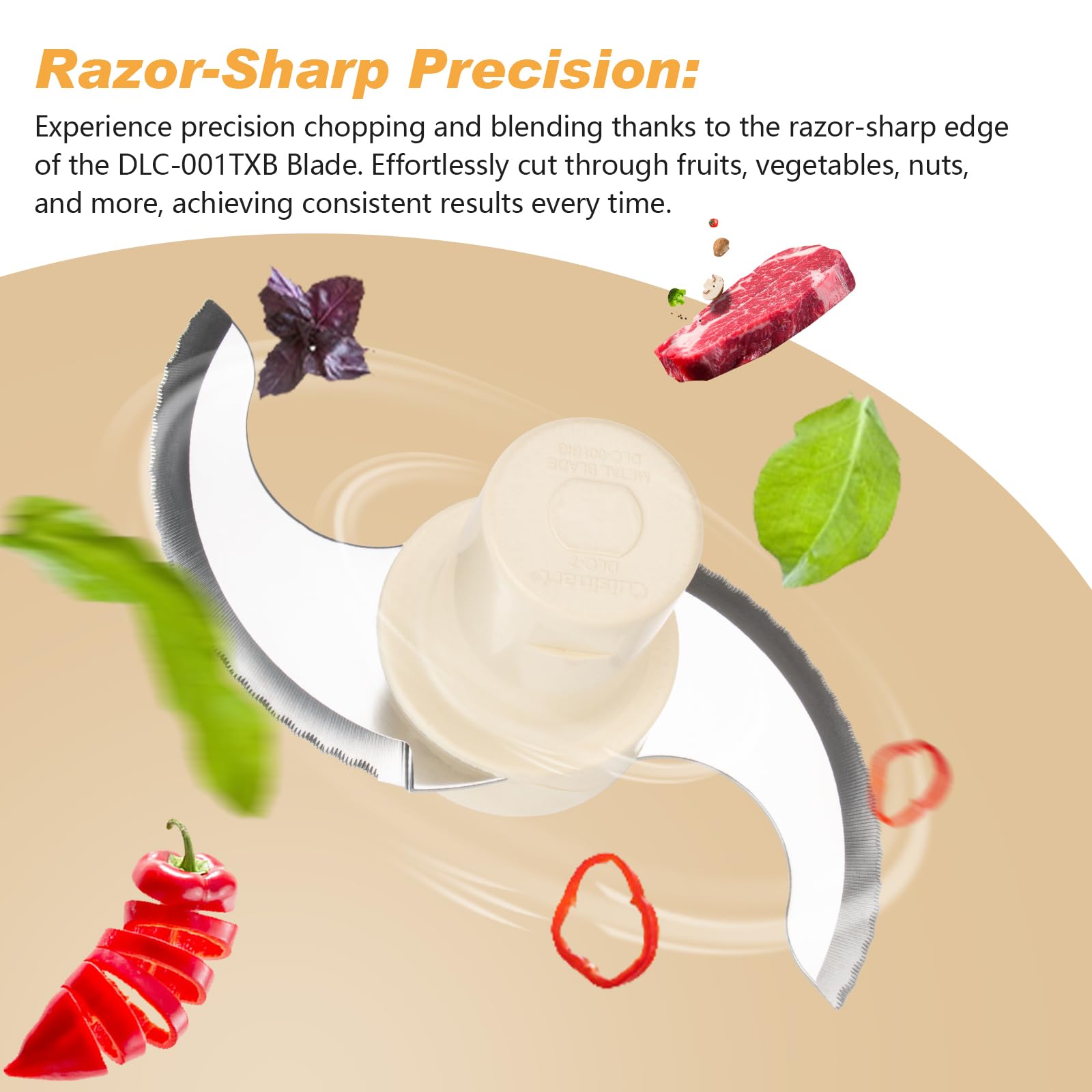 Original Title: DLC-001TXB Food Processor Main Stainless Steel Chopping Blade, Replacement Cuisinart Food Processor Blade | Cuisinart food processor replacement parts for 14 Cup Model   Optimized Title: **Cuisinart 14-Cup Food Processor Replacement Stainless Steel Chopping Blade - DLC-001TXB - Compatible with 14 Cup Models - Perfect for Chopping, Slicing & Food Prep**