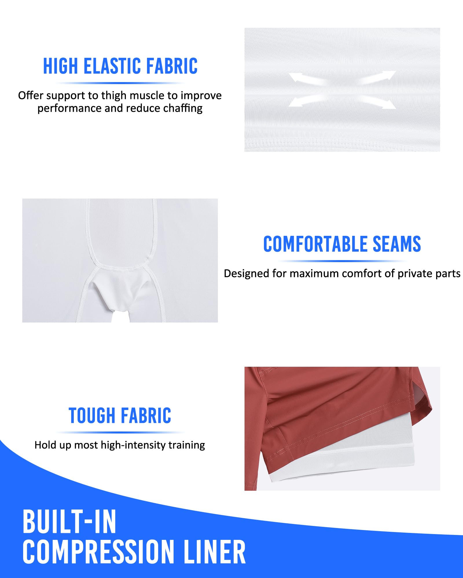 Maamgic Men's 5-Inch Quick Dry Gym Running Shorts - 2-in-1 Athletic Workout Shorts with Liner | Perfect for Running, Training & Outdoor Activities