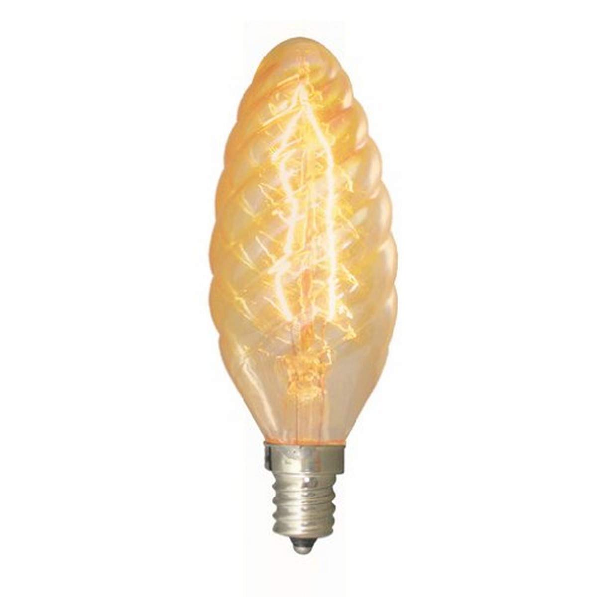 Bulbrite 413015 15W Nostalgic Edison Style Torpedo Chandelier Light Bulb - Vintage Decorative Lighting for Restaurants, Cafes & Home Decor