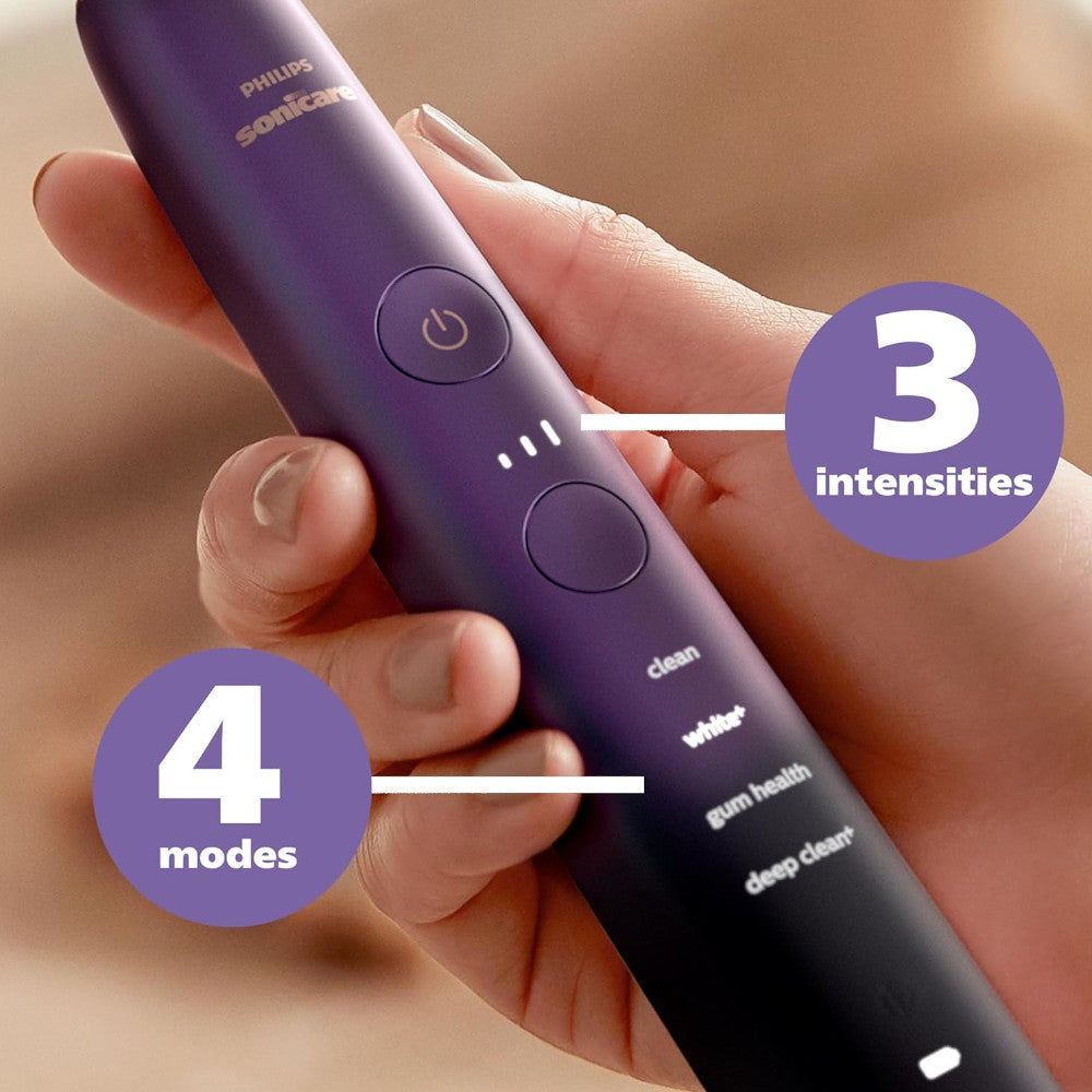 PHILIPS HX9911/91 Sonicare 9000 Series Electric Toothbrush - Premium Rechargeable Power Toothbrush with Smart Sensor & 3 Brush Heads - Perfect for Travel & Home Oral Care