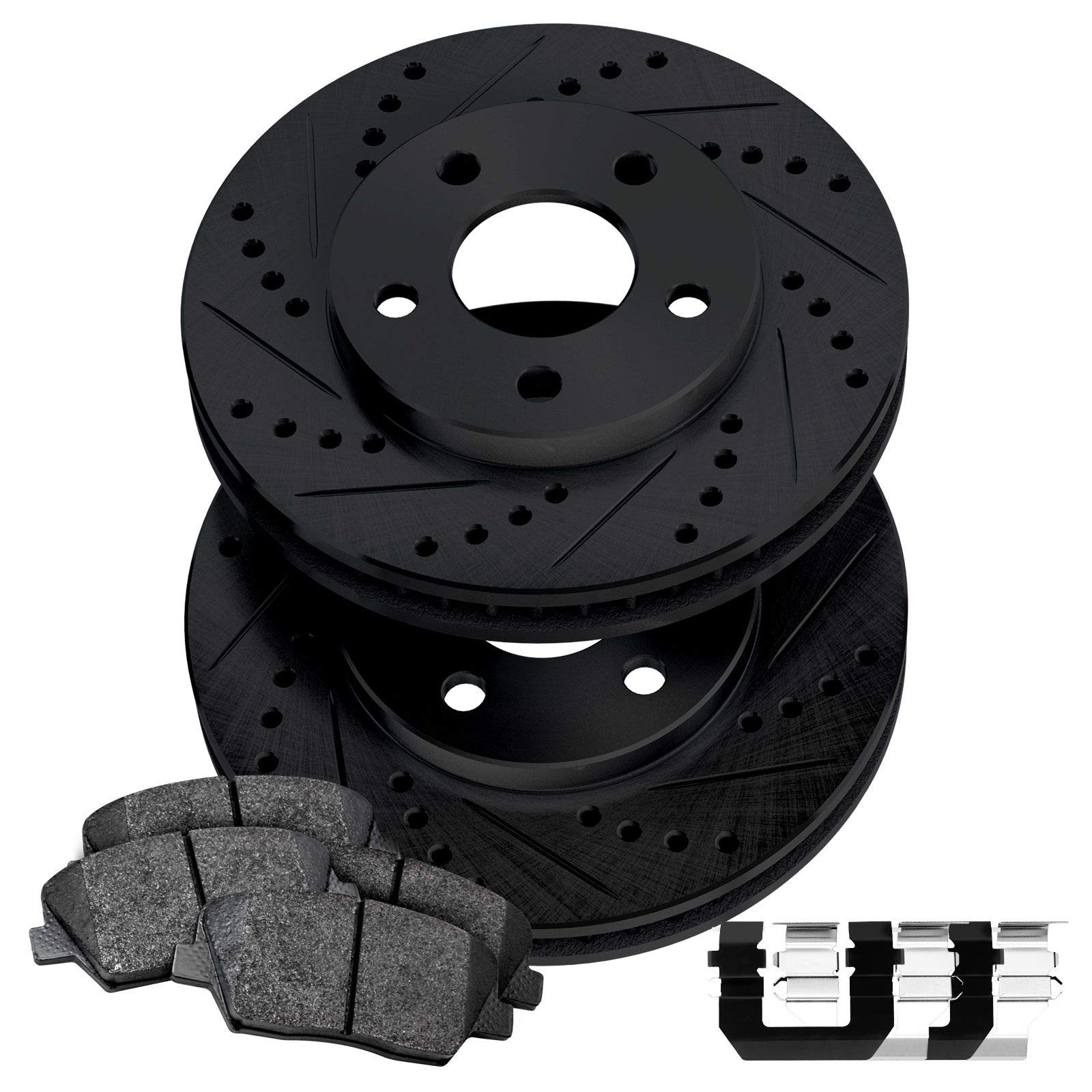 PowerSport Rear Brake Pads and Rotors Kit - Ceramic Brake Set for 2014-2015 Lexus IS250 | High-Performance Braking System for Smooth and Safe Driving