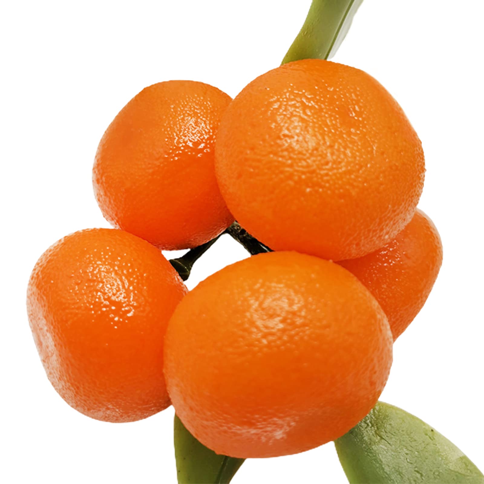 2 Pcs Artificial Orange Fruit Stems with 6 Lifelike Foam Tangerines - Realistic Fake Oranges for Photography Props, Kitchen Decor, Wedding Centerpieces & Home Decoration - Perfect for Party Decor, Table Settings and Seasonal Displays