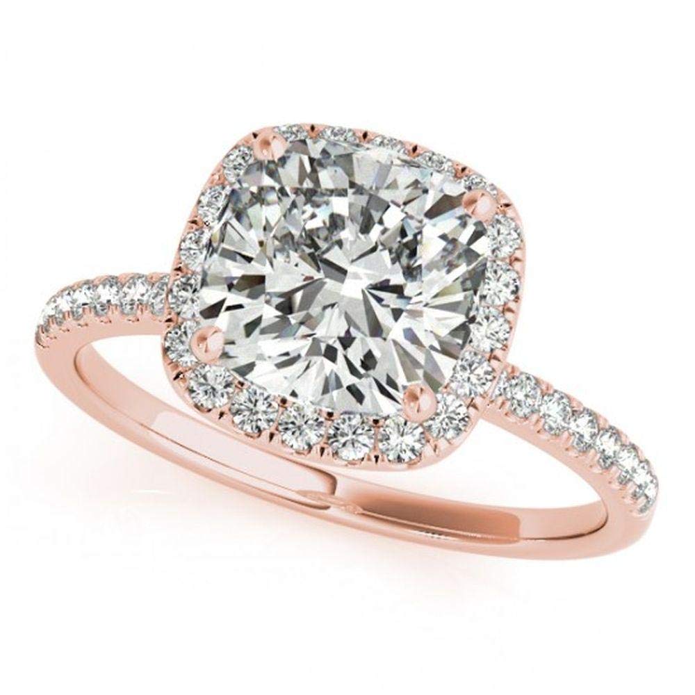 14K Rose Gold Halo Engagement Ring Set - Bridal Wedding Band & Anniversary Promise Ring for Women | Perfect for Proposals, Weddings & Special Occasions