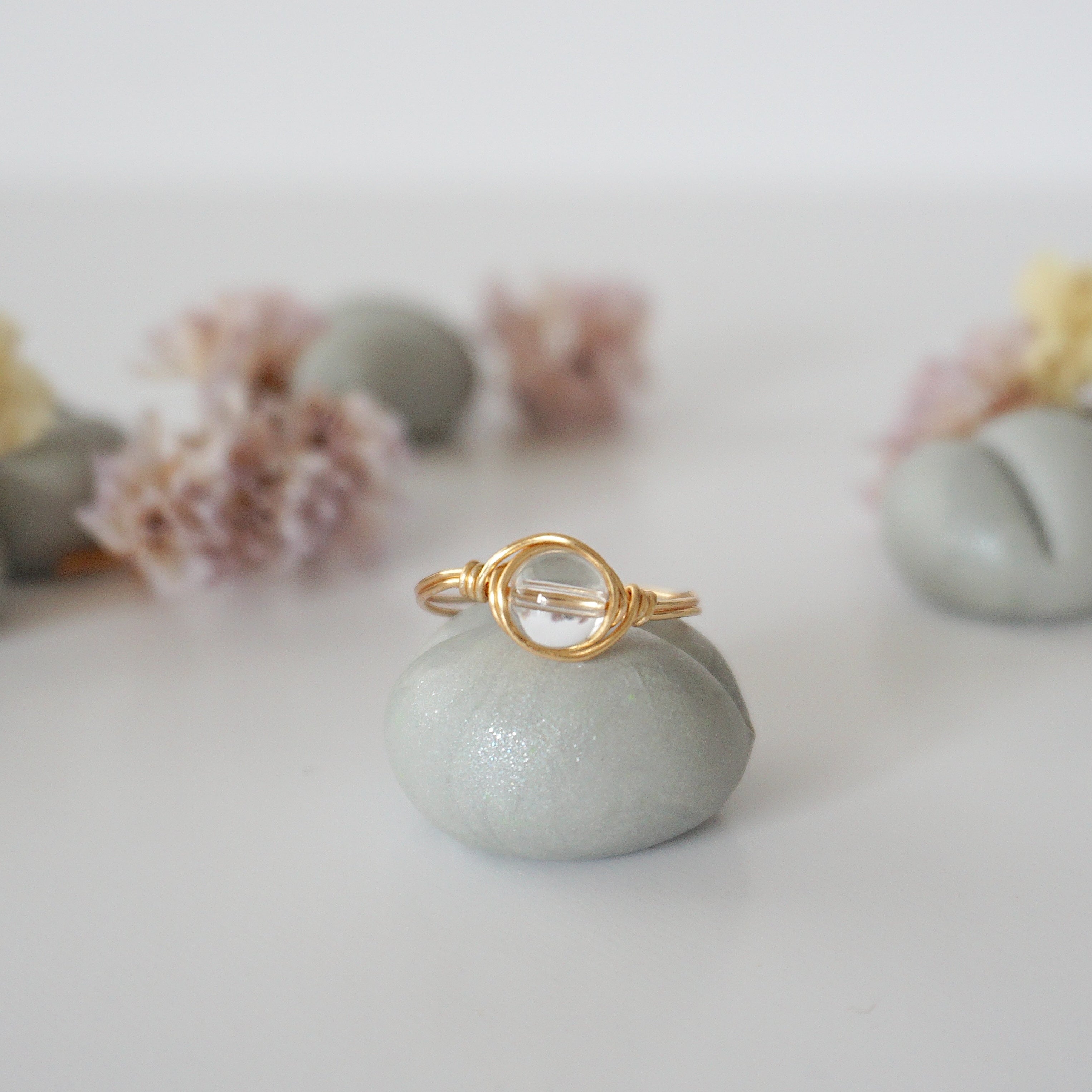 Simple Birthstone Ring - Clear Quartz (Rock Crystal) for Women | Elegant & Minimalist Jewelry | Perfect for Gifts, Anniversaries & Everyday Wear