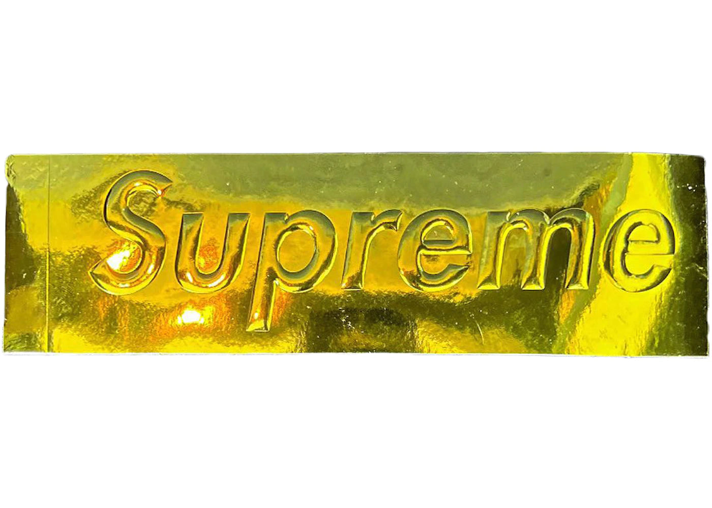 SUPREME 22FW Gold Logo Sticker - Authentic Streetwear Decal for Laptops, Skateboards & Urban Fashion Accessories