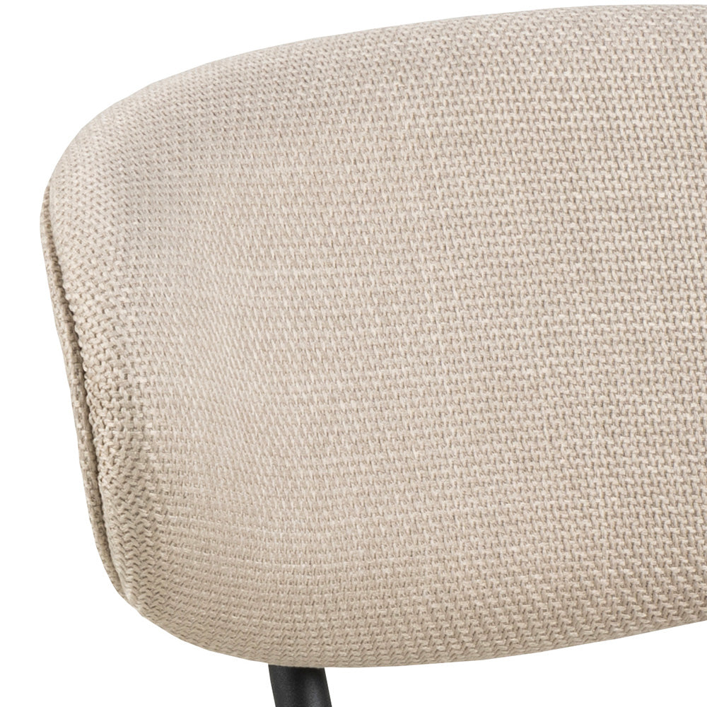 Denise Dining Chair - Modern Beige & Black Upholstered Chair for Kitchen, Dining Room, or Office - Comfortable & Stylish Seating Solution for Home Decor