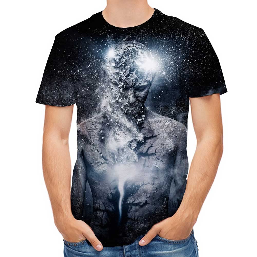 CustomVader Men's 3D Graphic Print Crewneck Short Sleeve T-Shirt - Cool Casual Tee for Streetwear, Gaming & Everyday Outfits