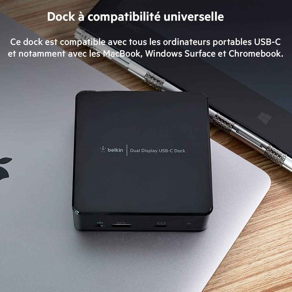 Belkin Dual Monitor USB-C Docking Station (85W Power, HDMI, USB-A 3.1 Gen 1, Gigabit Ethernet, Audio In/Out) for MacBook, XPS & Laptops - Black | Perfect for Home Office & Remote Work Setup