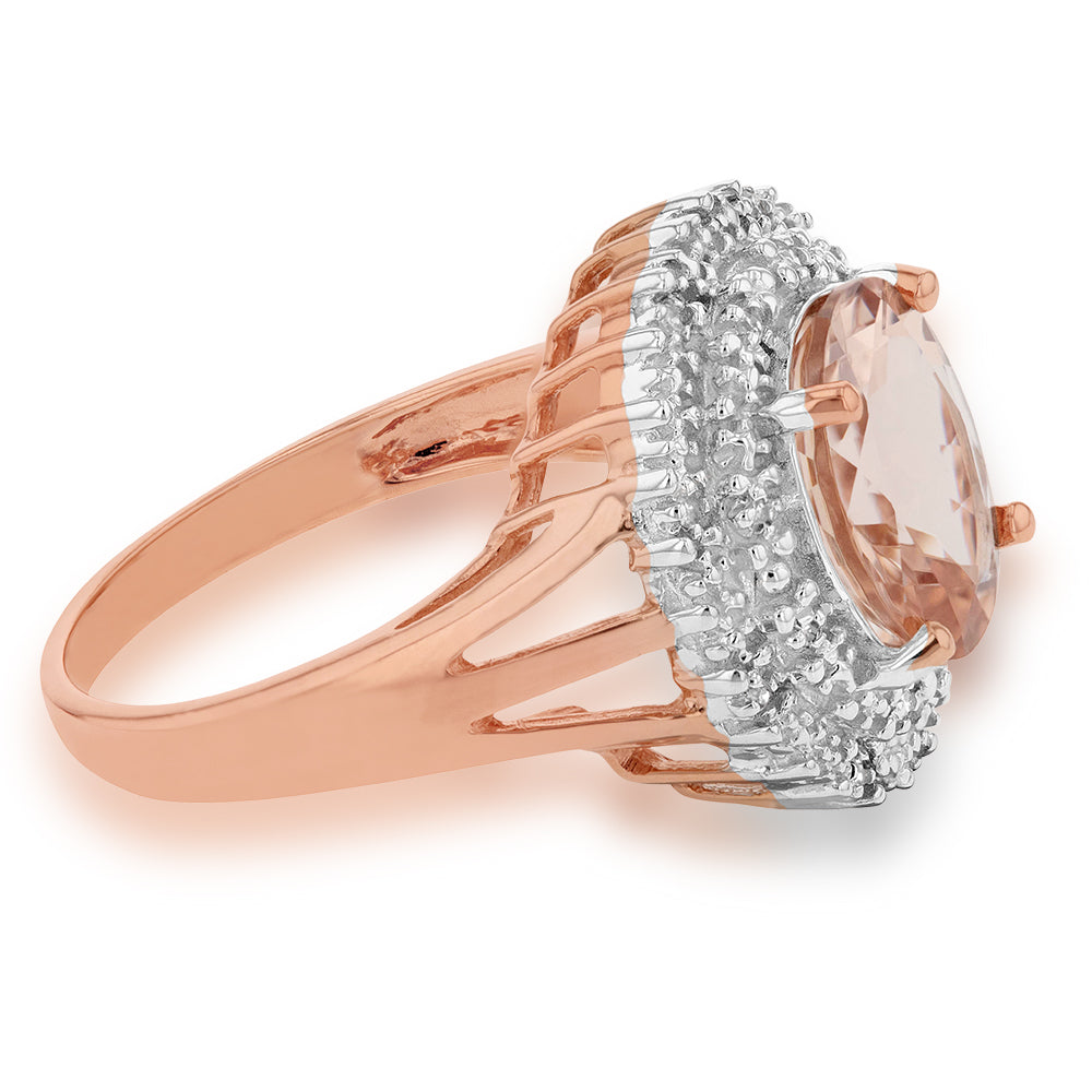 9ct Rose Gold 2.00ct Morganite and Diamond Engagement Ring - Perfect for Proposals, Anniversaries & Special Occasions