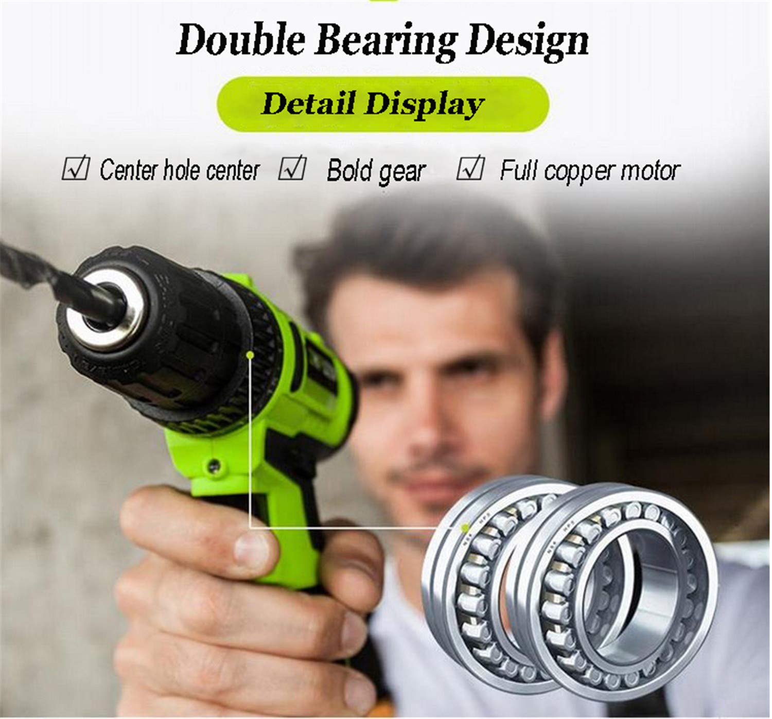 12V Rechargeable Lithium Electric Drill - Cordless Hand Drill with LED Light, Portable Power Tool Set for Home DIY & Hardware Projects | Perfect for Woodworking, Metal Drilling, and Household Repairs