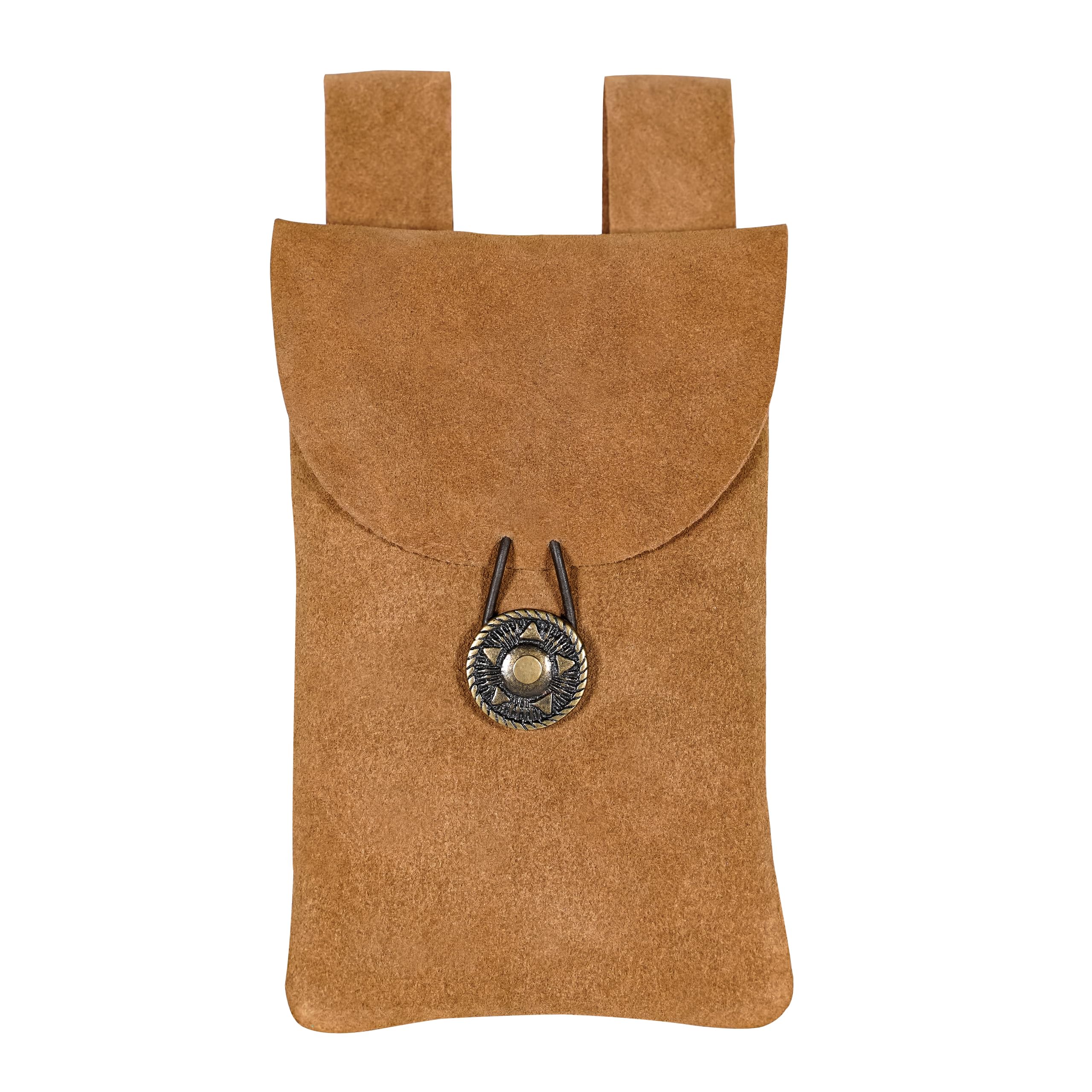 Authentic Medieval Renaissance Suede Jewelry Belt Pouch - Vintage Waist Bag for LARP, Cosplay & Historical Reenactment | Perfect for Renaissance Fairs, Theater Costumes & Fantasy Events - Brown