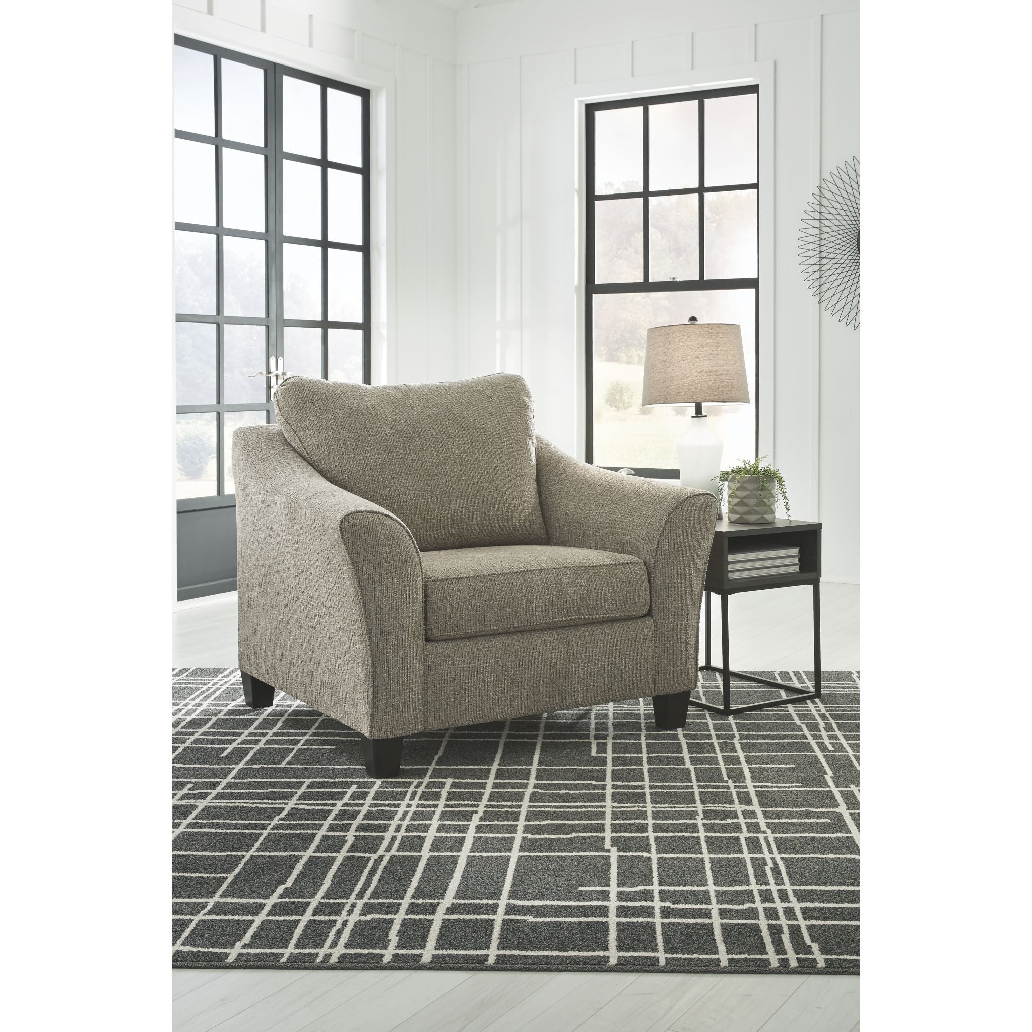 Barnesley Chair and a Half in Platinum - Comfortable Oversized Accent Chair for Living Room, Bedroom, or Reading Nook