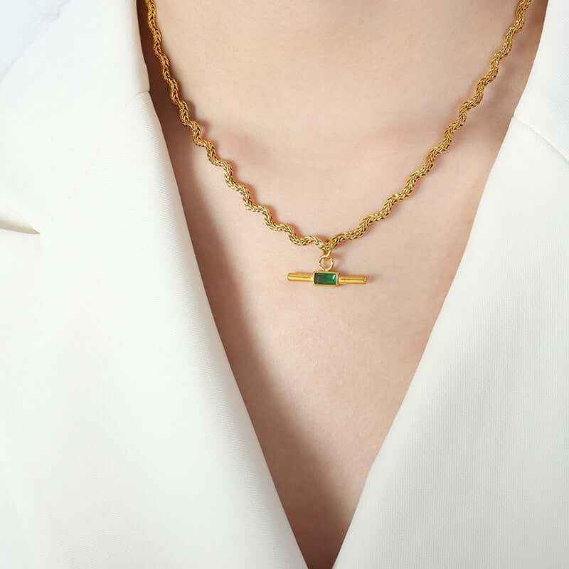 Handmade Irregular Glass Stone Pendant Necklace for Women | Boho Chic Jewelry Gift for Her | Perfect for Casual Wear, Parties & Special Occasions | P1442
