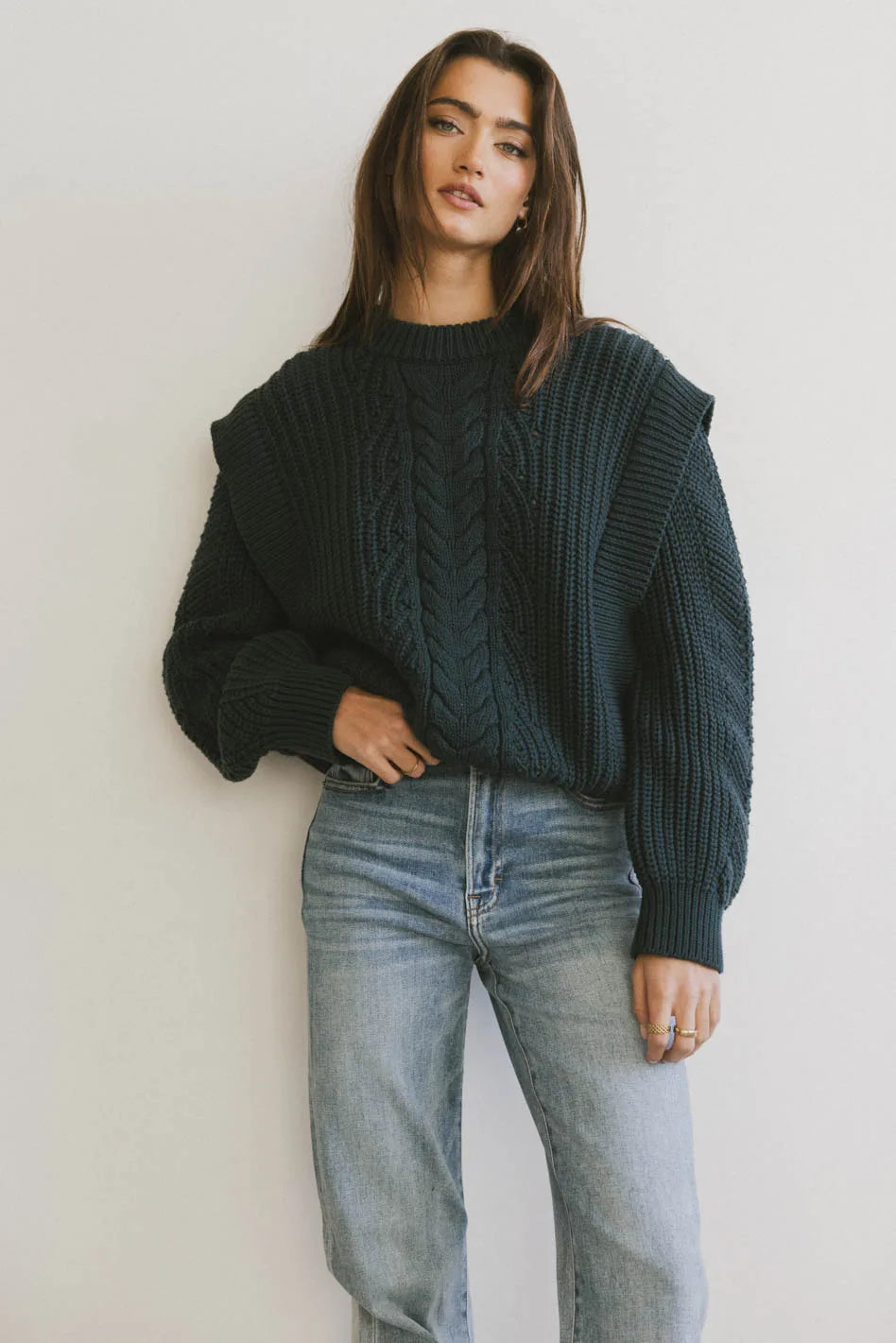 Dream Knit Sweater in Dark Teal - Cozy Winter Pullover for Women | Soft Casual Wear for Office, Date Night & Weekend Outfits | FINAL SALE