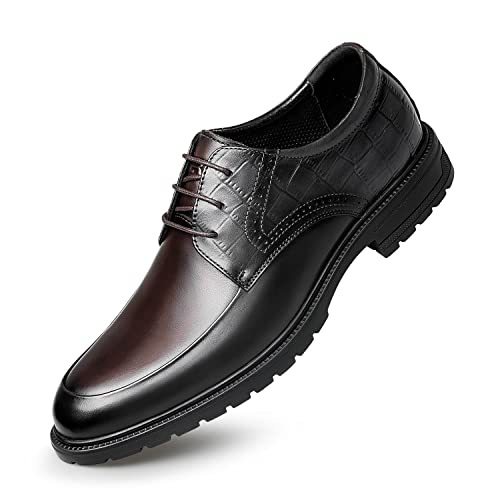 Premium Men's Brown Leather Oxford Dress Shoes - Classic Tuxedo Style for Formal Events, Weddings & Business Attire - Size 22