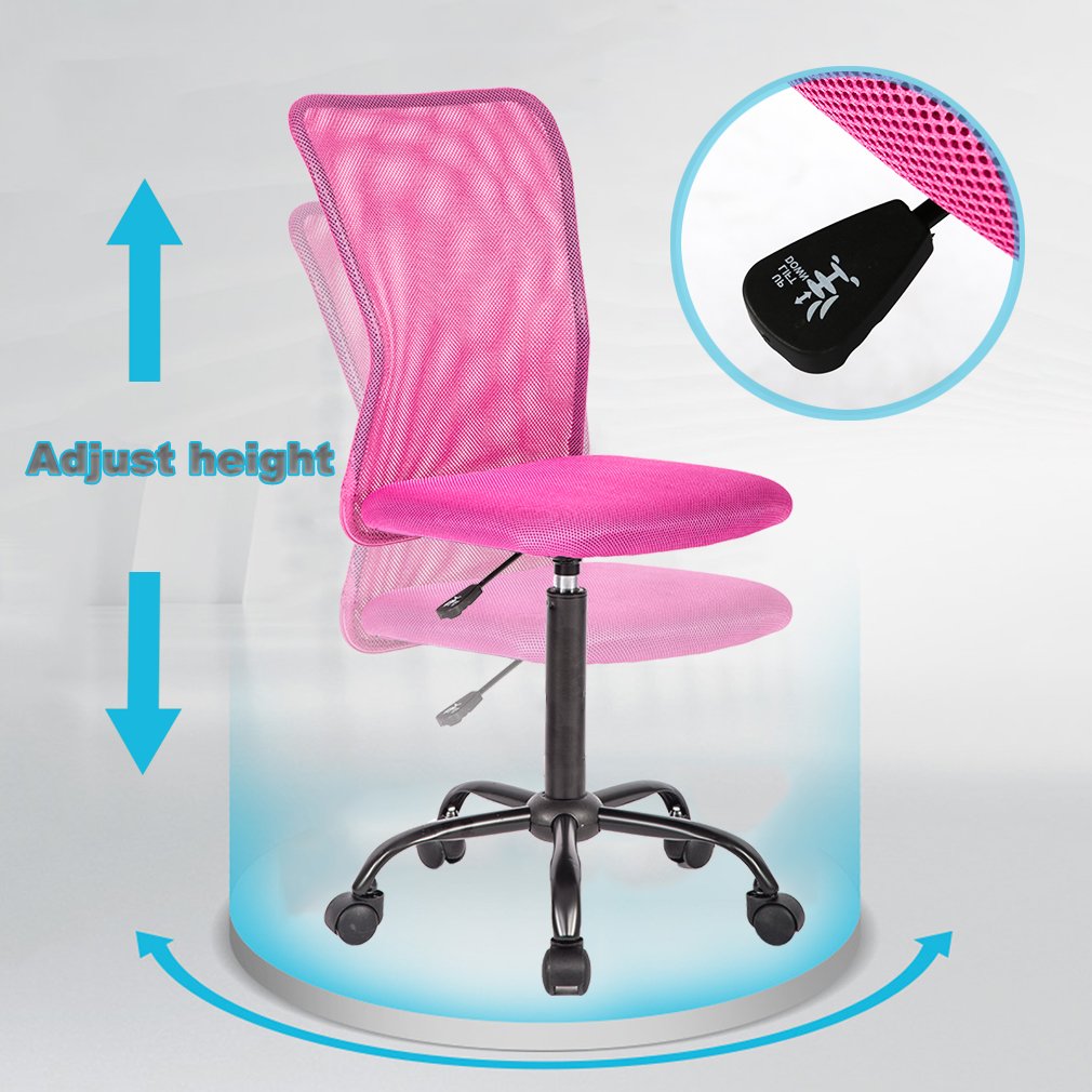 Ergonomic Office Chair with Lumbar Support - Adjustable Swivel Rolling Mesh Computer Desk Chair for Adults, 3-Pack (Pink) - Perfect for Home Office, Gaming, and Workspace Comfort