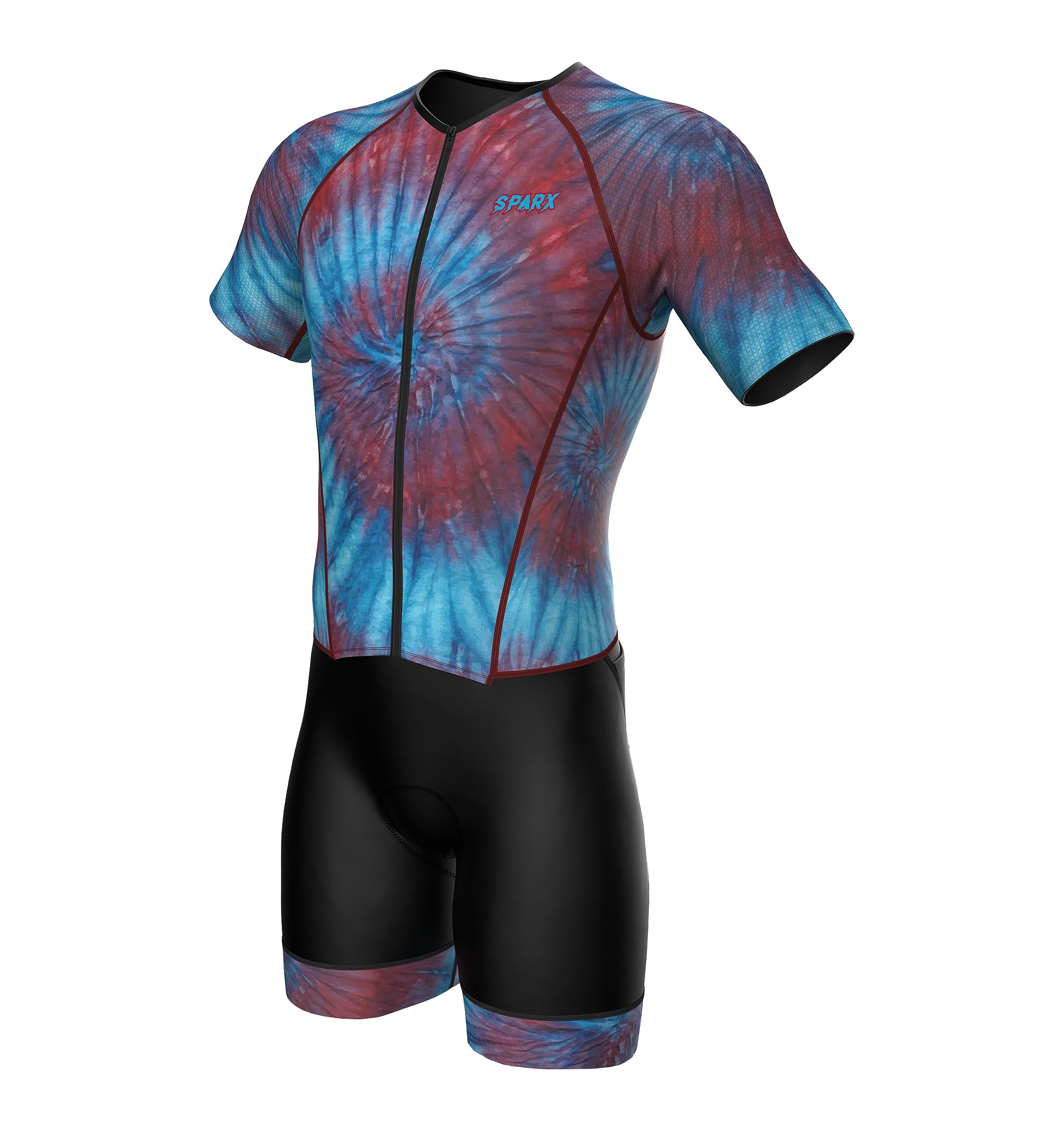 **Sparx Men's Elite Aerosuit Triathlon Suit – Short Sleeve Triathlon Skinsuit for Men – Lightweight & Breathable for Swimming, Cycling & Running**