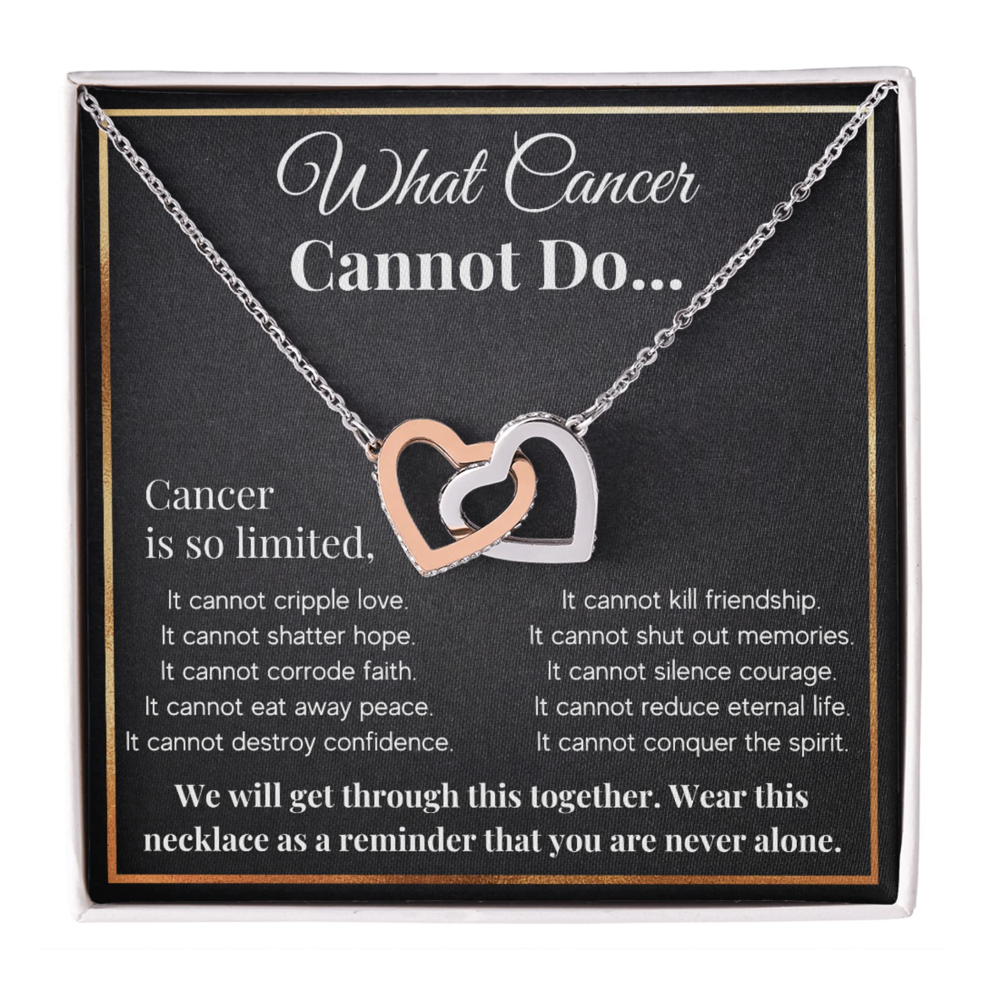 Cancer Awareness Pendant Necklace for Women - Chemo Comfort Gift with Card & Box