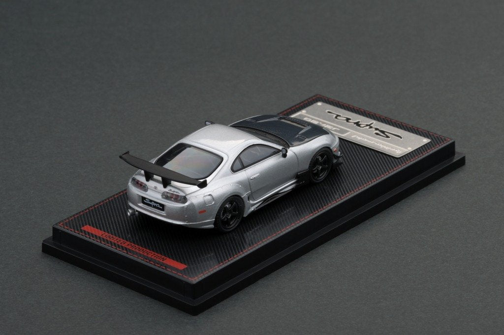 1:64 Scale Toyota Supra JZA80 RZ Silver Diecast Model Car - Collectible Toy for Display, Racing Enthusiasts & Car Lovers