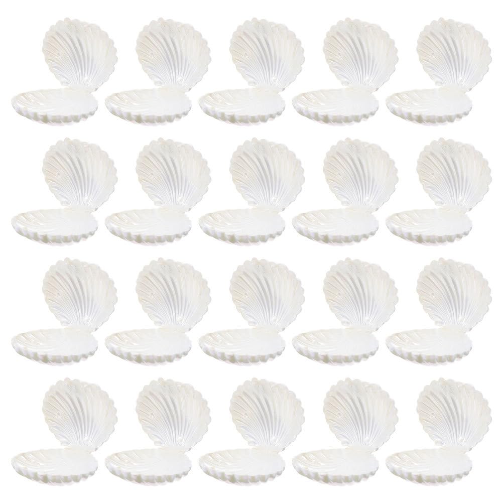 20-Piece Candy Box Set - Small Candy Dishes & Jars for Party Decor, Mermaid Theme, Seashell Jewelry Display, Plastic Popcorn Containers - Perfect for Birthday Parties, Baby Showers, Wedding Receptions & Candy Buffets