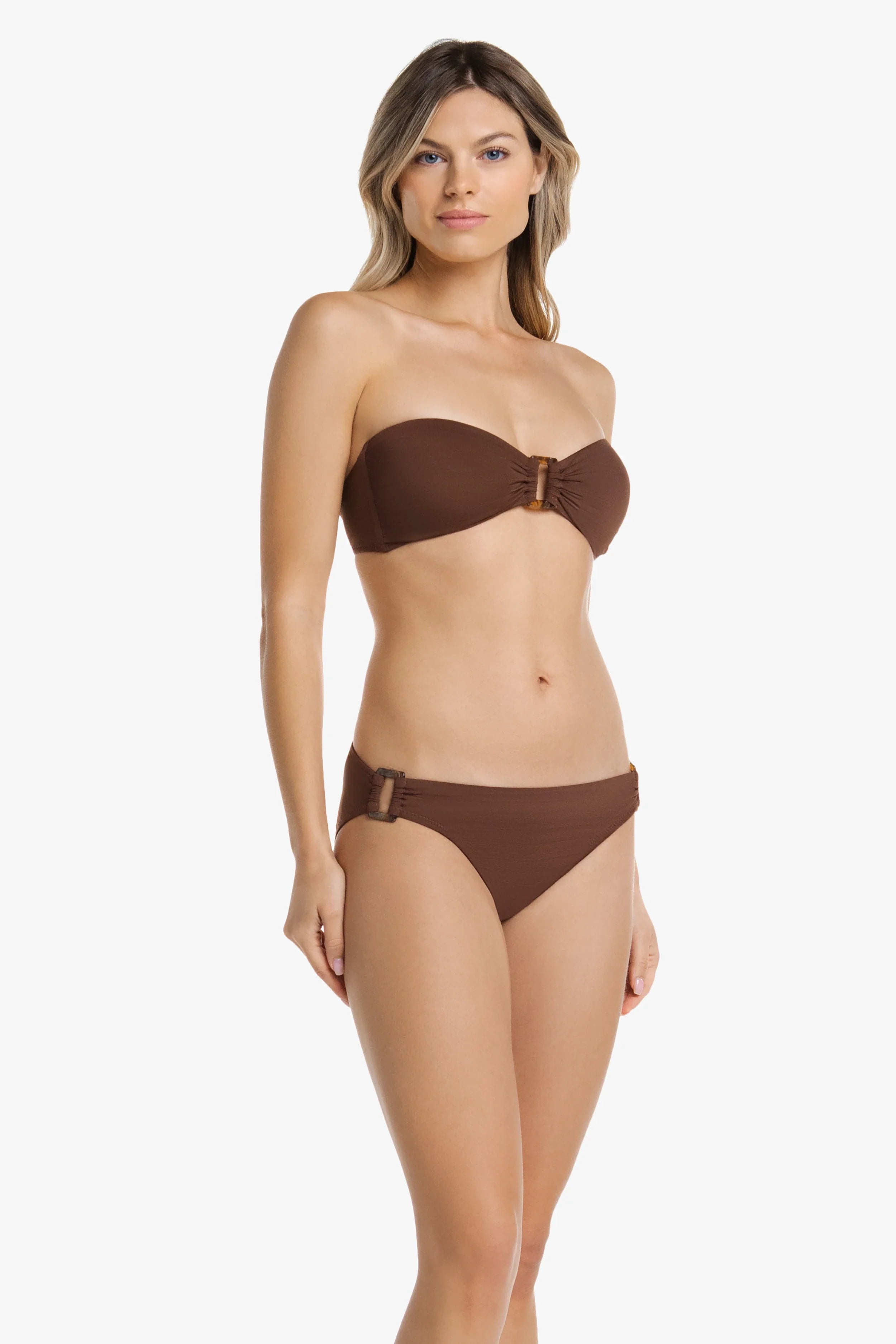 Textured Chocolate Brown Hook Back Tortoise Bandeau - Stylish Hair Accessory for Women, Perfect for Beach, Weddings & Everyday Wear