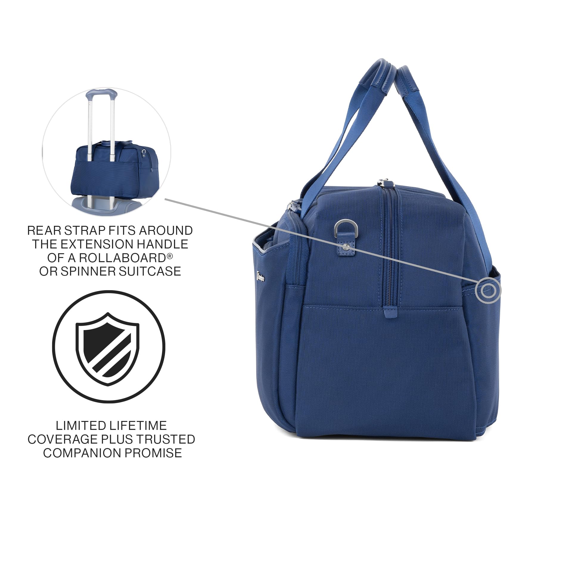 Travelpro VersaPack+ Lightweight Underseat Carry-On Tote Bag for Men & Women - 16.25 Inch Compact Airplane Personal Item - Perfect for Business Travel & Weekend Getaways (Estate Blue)