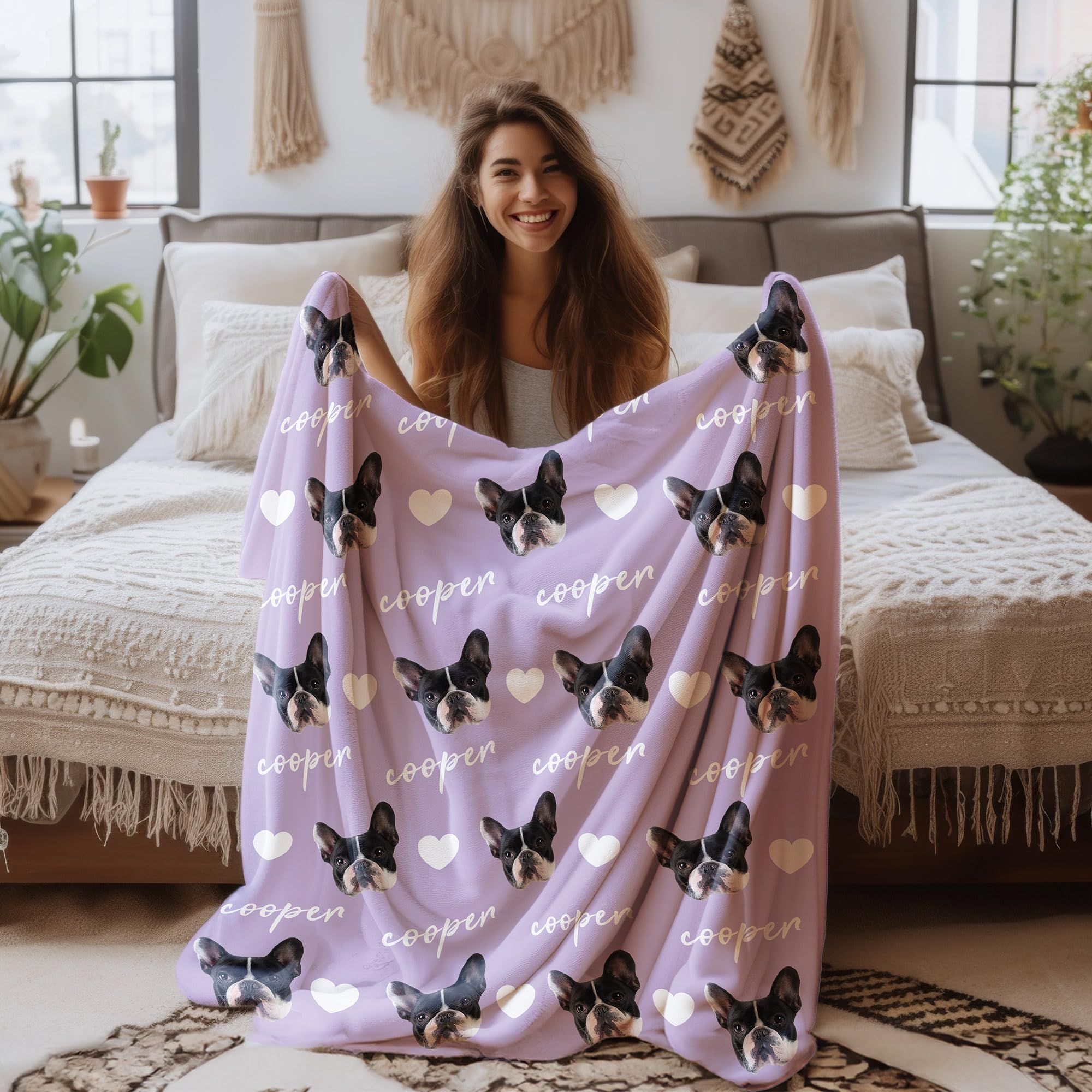 Custom Pet Blanket with Photo - Personalized Pet Blanket for Cats & Dogs - Soft Fleece Blanket with Custom Image - Perfect for Pet Lovers, Home Decor, and Cozy Gifts