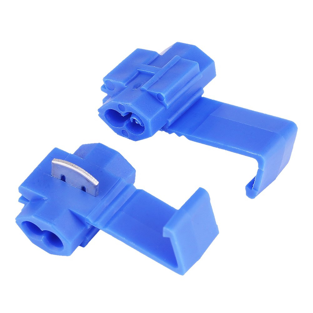 50pcs Quick Splice Wire Connectors Kit - Blue Insulated Terminals for 0.72-2.5mm² Wires (22-14 AWG) - Secure Electrical Connections for Automotive, Home Wiring & DIY Projects - Fast Installation Wire Splice Clips for Reliable 2-Wire Joining