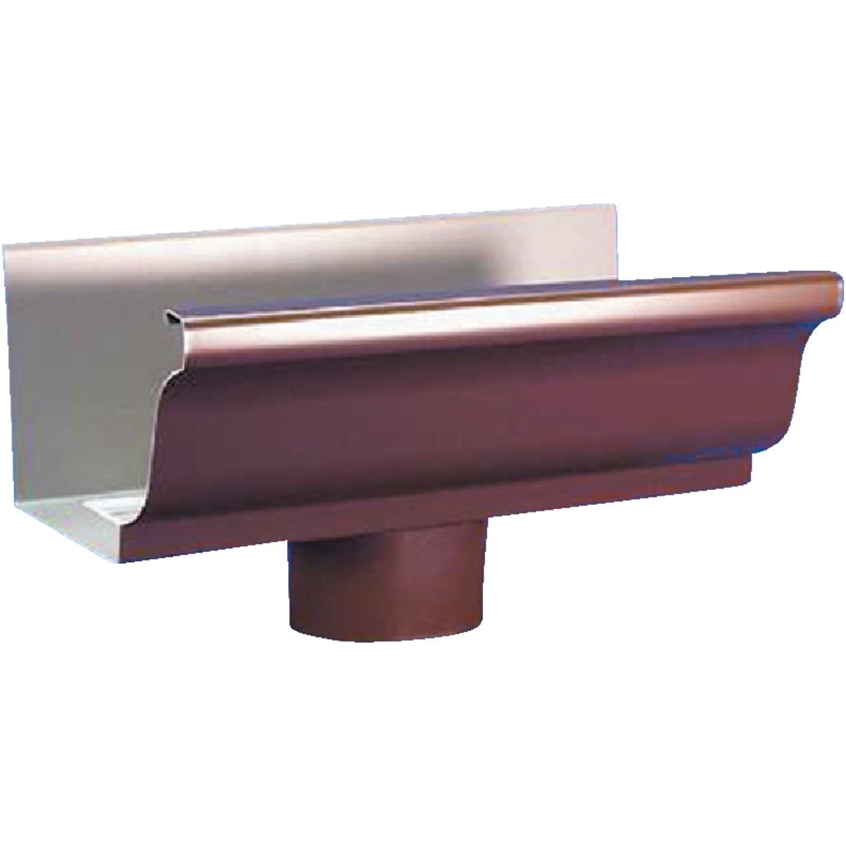 Amerimax Home Products 3301019 Galvanized Steel Gutter End Cap with Drop Outlet - Perfect for Rainwater Drainage & Roof Protection