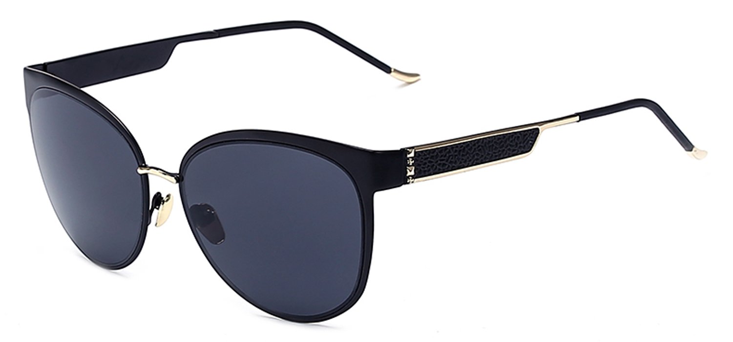 Stylish Cat Eye Sunglasses for Women - Trendy Metal Frame with Colored Lenses - Perfect for Beach, Driving & Fashion Outfits