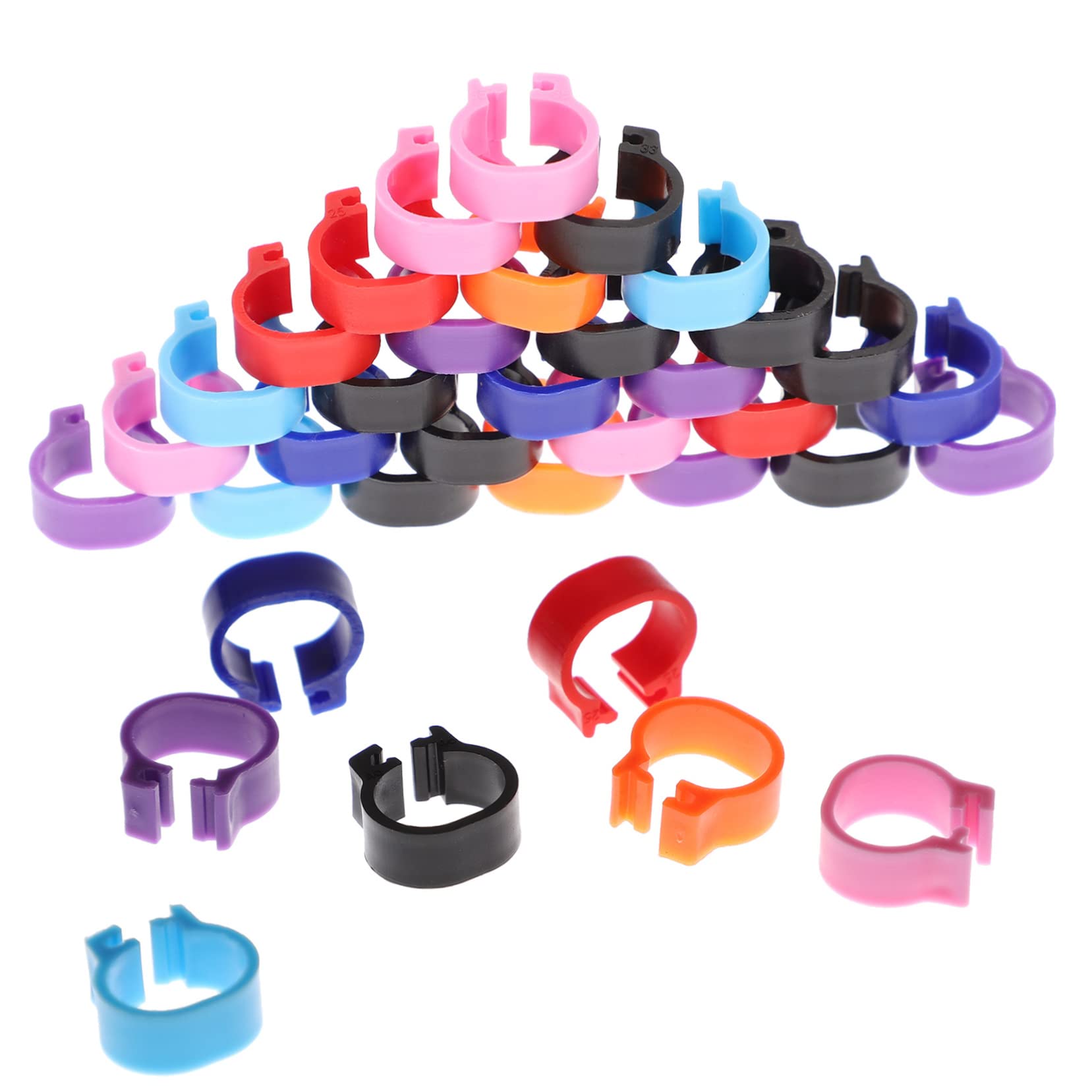 YARNOW 100pcs Plastic Pigeon Foot Rings - Bird Leg Bands for Parrots, Chickens, Doves & Parakeets - Clip-On Leg Rings for Easy Identification & Tracking - Perfect for Poultry Farming, Bird Shows & Pet Owners