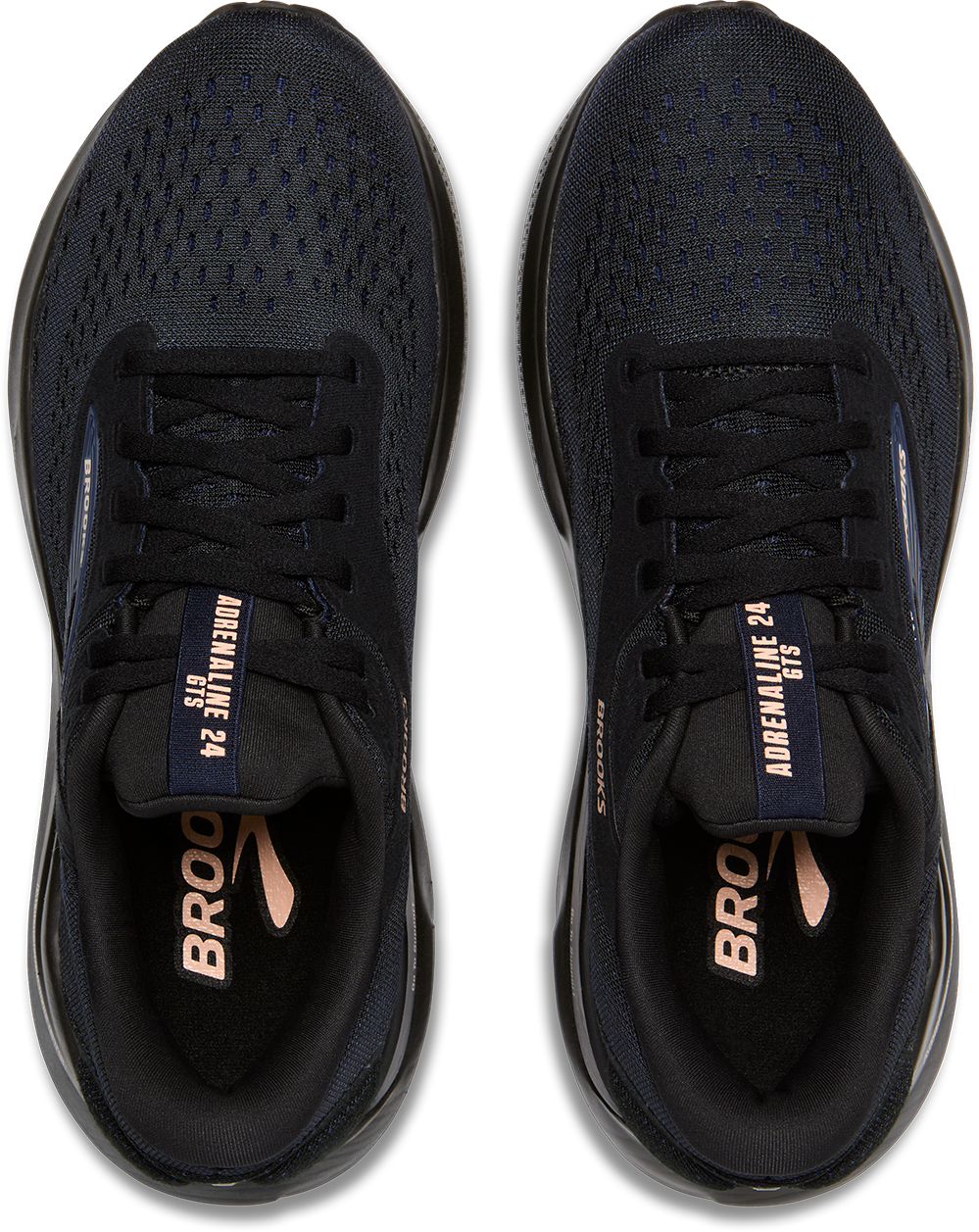 Women's Adrenaline GTS 24 Running Shoes - Black/Peacoat/Peach - Lightweight Supportive Sneakers for Jogging, Gym Workouts & Daily Walking