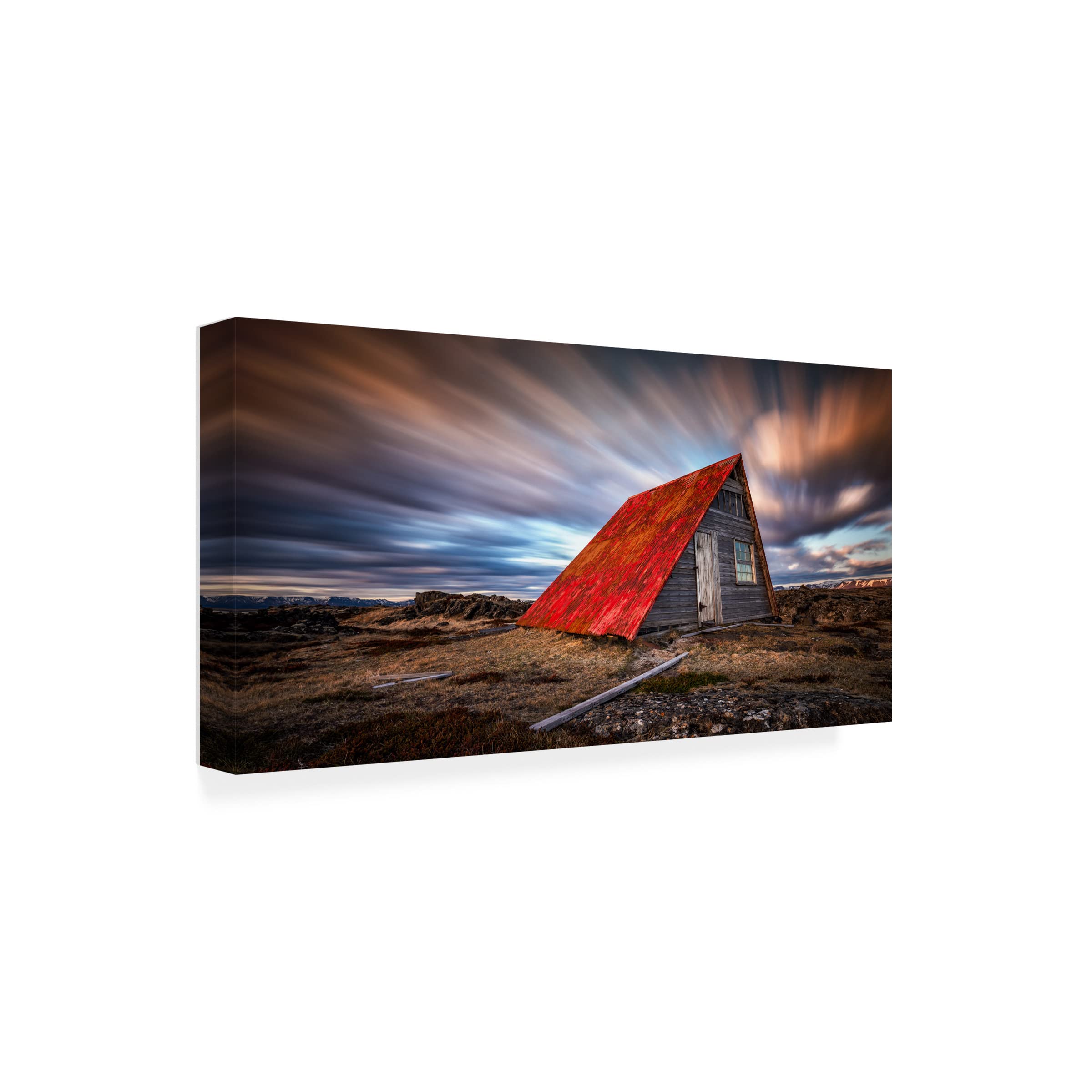 Trademark Fine Art 'Barn' Canvas Wall Art by Sus Bogaerts - Countryside Landscape Painting for Farmhouse & Rustic Home Decor