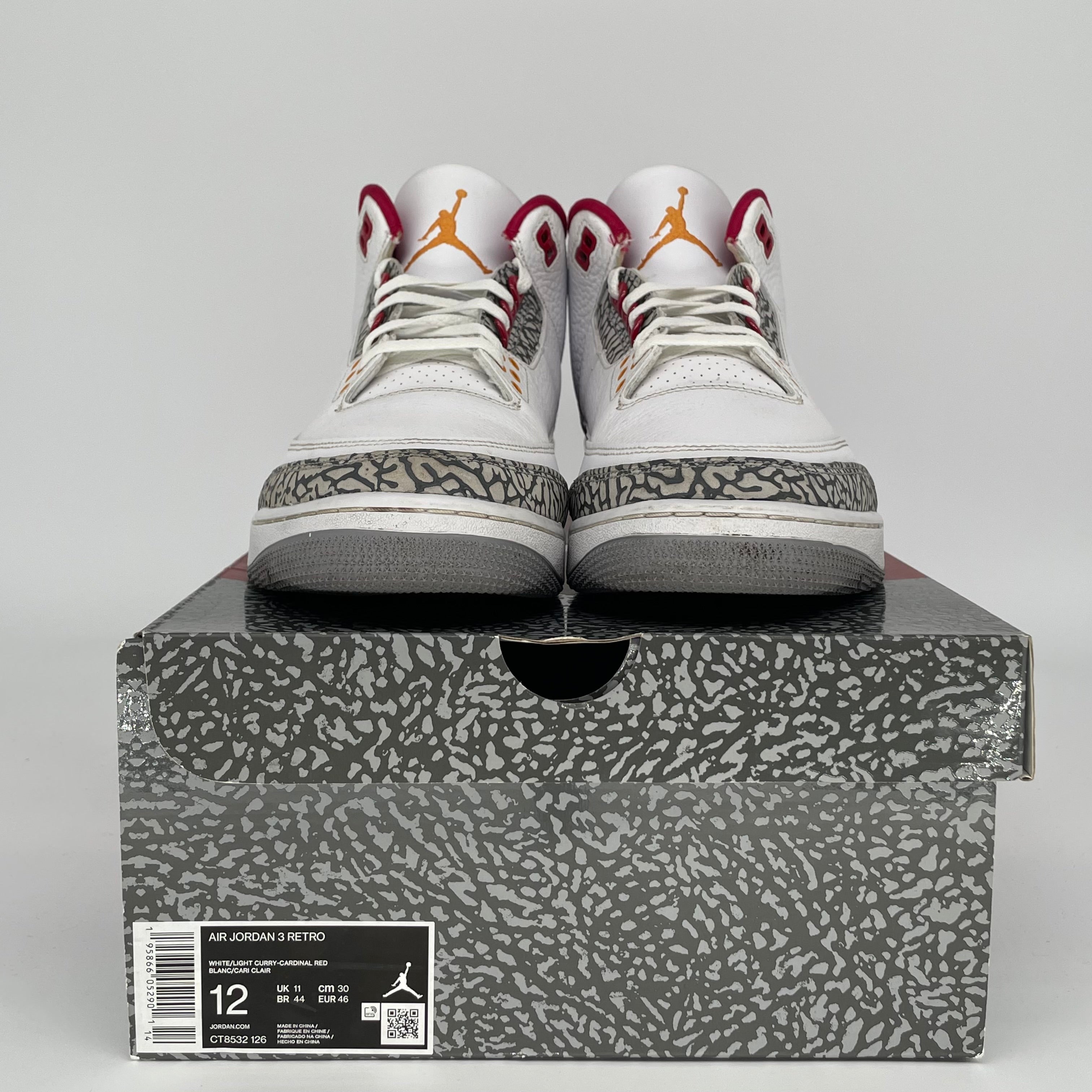 AIR JORDAN 3 CARDINAL Men's Basketball Shoes Size 12 - Retro Style Sneakers CT8532-126 for Running, Gym Workouts & Streetwear Fashion