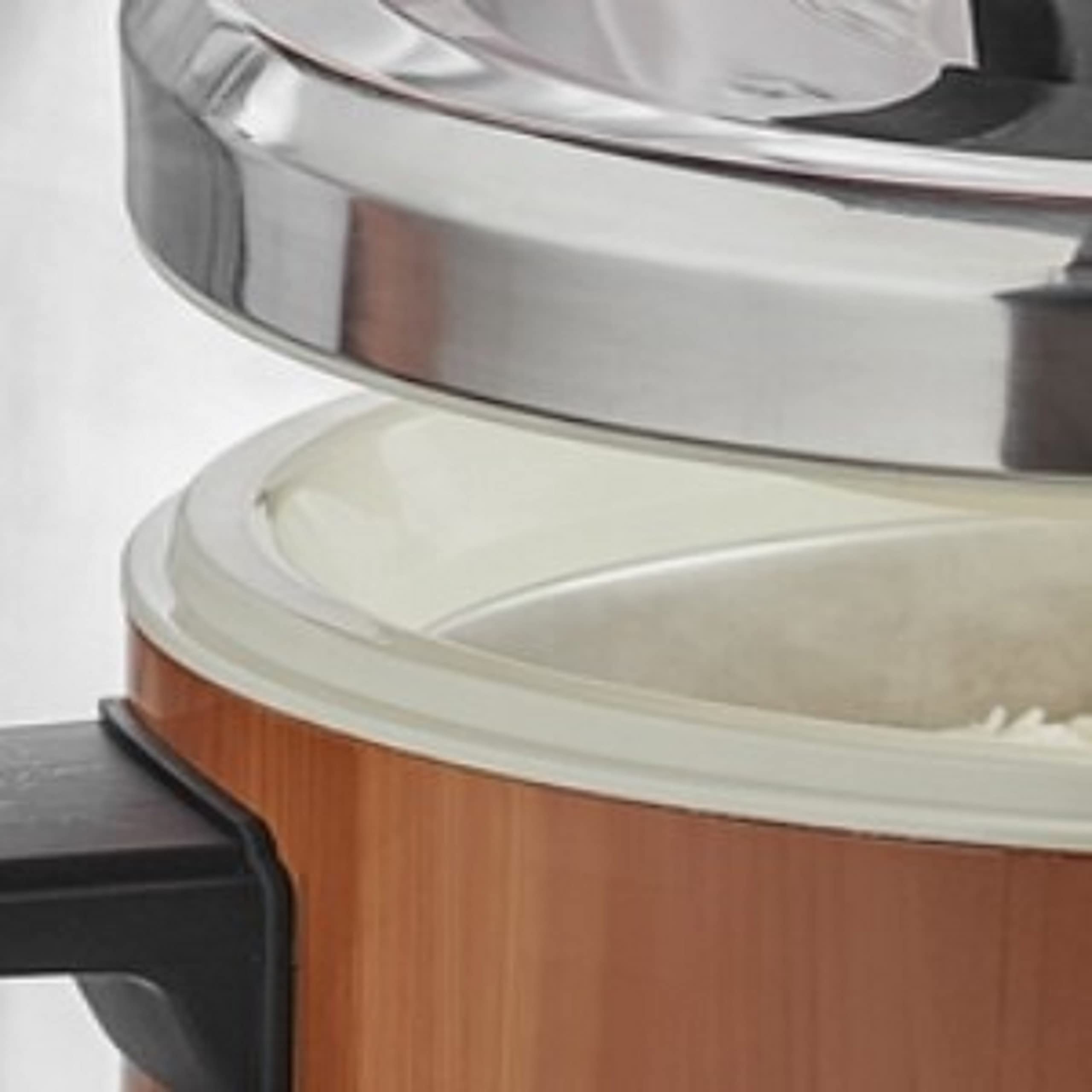 60 Cup Insulated Sushi Rice Pot - Wood Grain Exterior, Stainless Steel Interior & Lid with Plastic Handle - Perfect for Sushi Rice Mixing & Warming at Home or Restaurant - Ideal for Sushi Making, Meal Prep & Catering Events