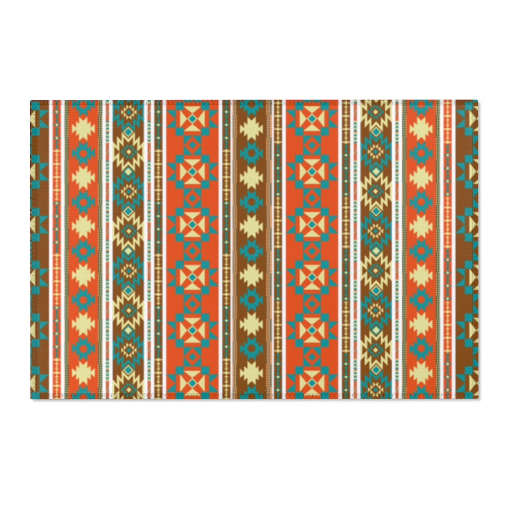 Southwest Aztec Print Area Rugs - Non-Slip Boho Chic Tribal Design Rug for Living Room, Bedroom & Dorm Decor
