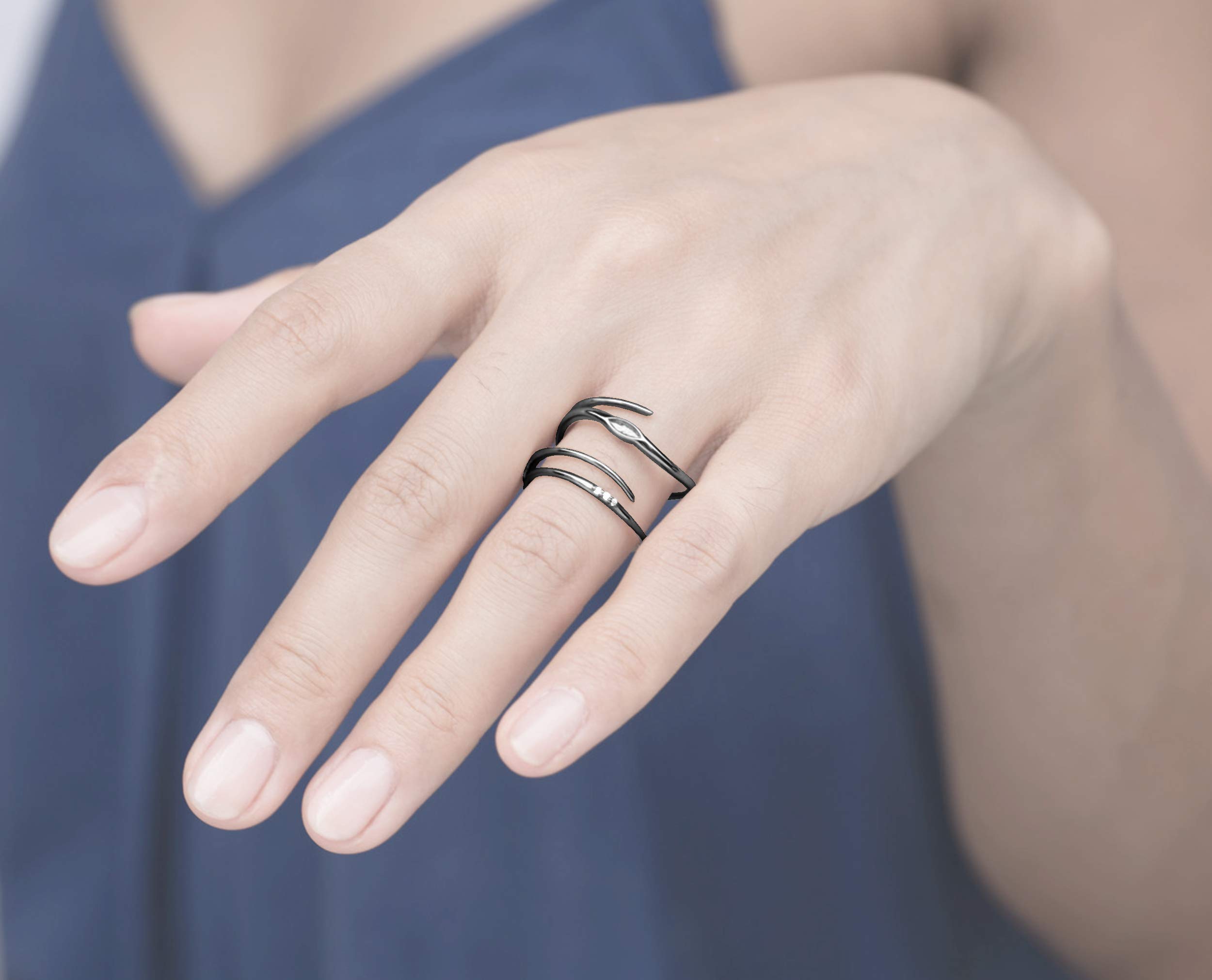 Majade 14K Black Gold Wedding Band for Women - Handmade Solid Black Engagement Ring, Gothic Victorian Style Plain Gold Ring - Perfect for Goth Weddings, Alternative Bridal Jewelry & Dark Romance Gifts