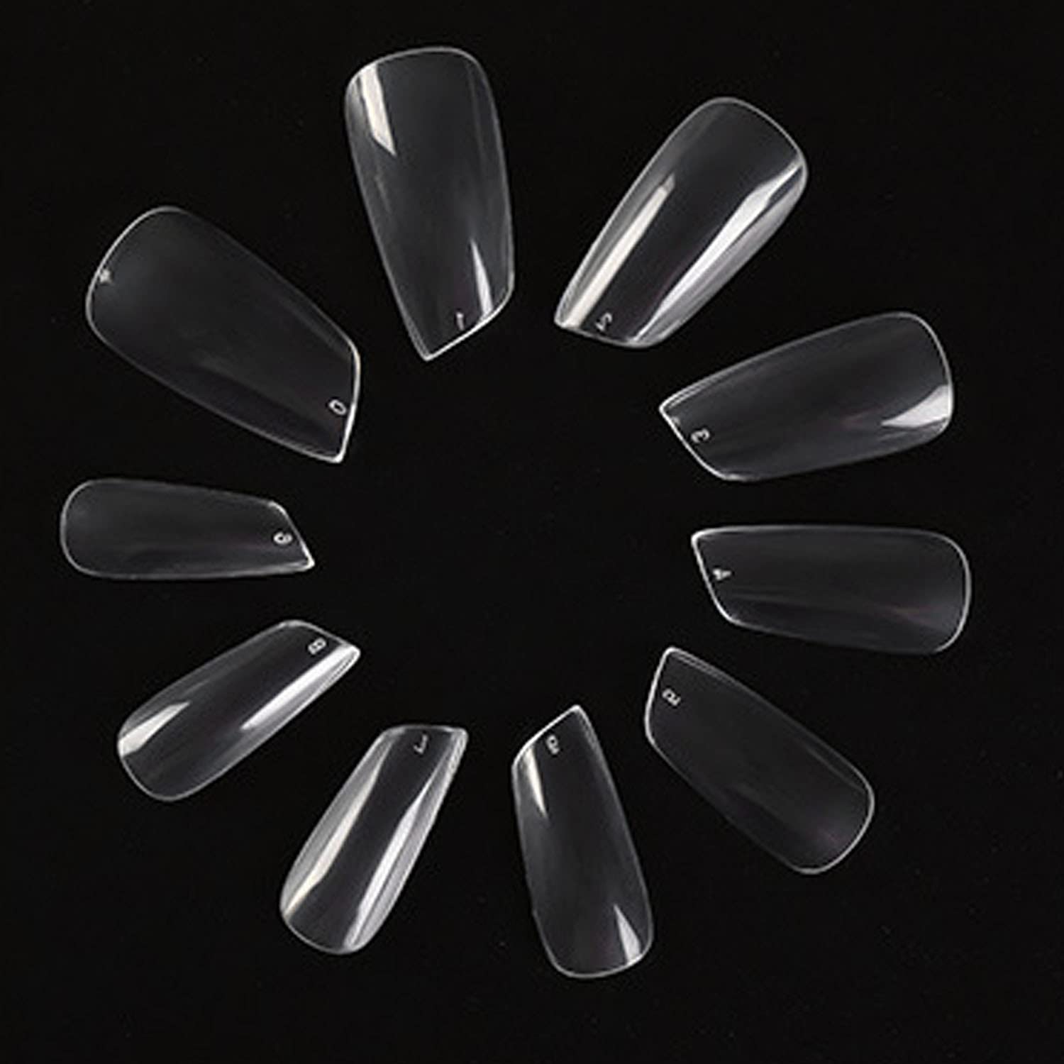 500pcs Clear Lipstick-Shaped Acrylic Fake Nails - Full Cover Artificial Nail Tips for Women | DIY Manicure, Nail Salon & Home Use | Perfect for Parties, Weddings & Daily Wear
