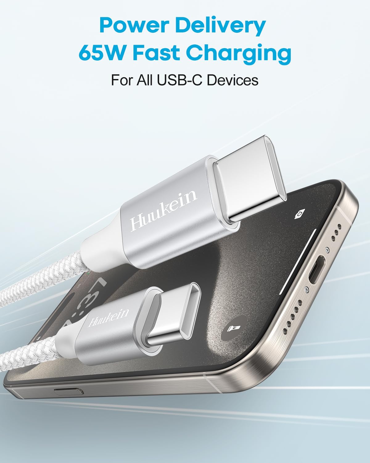 USB C to USB C Cable 3ft 2-Pack - Fast Charging Type C Cable for iPhone 16/15, iPad Air, Samsung Galaxy & Google Pixel - Perfect for Home, Office & Travel Charging