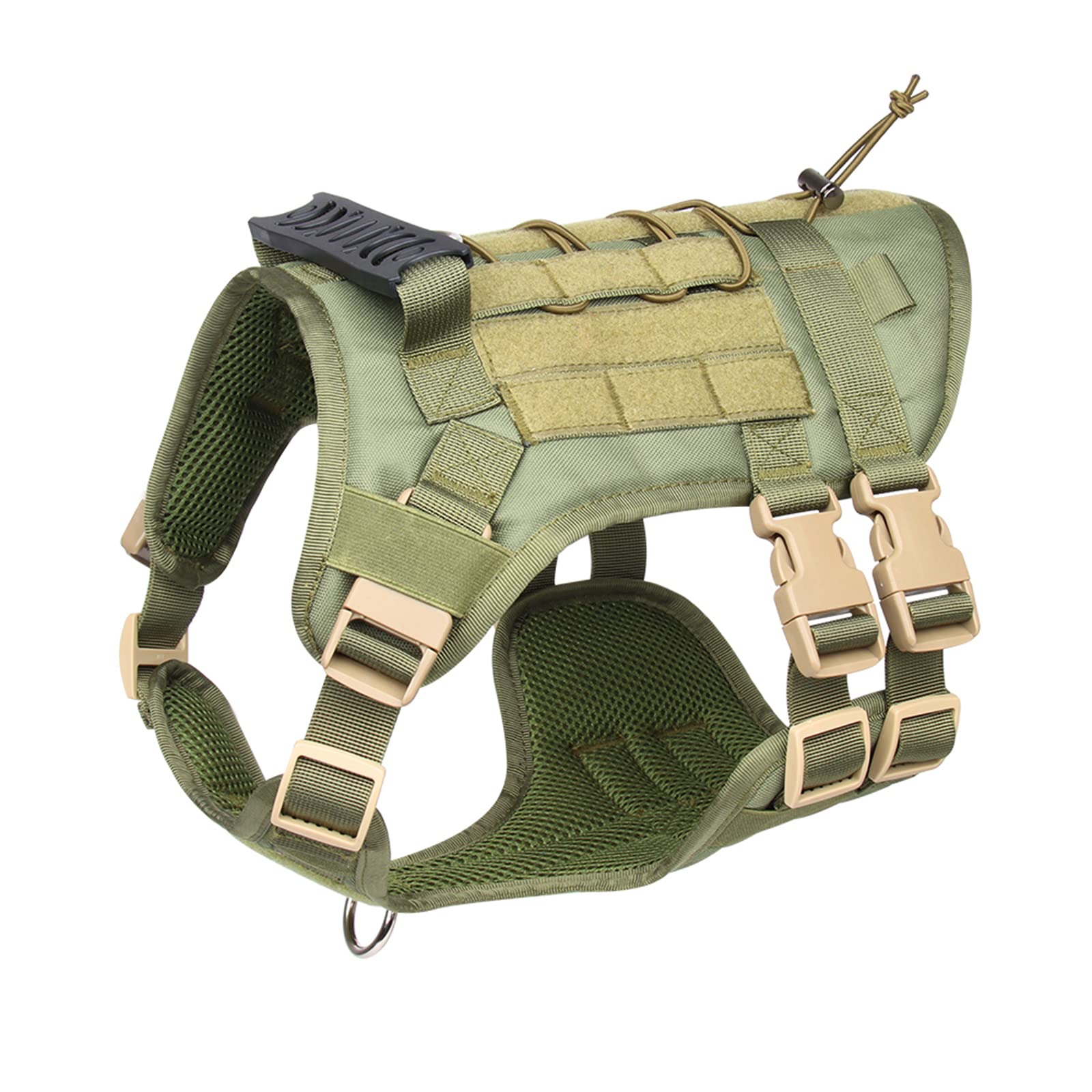 Tactical Dog Harness for Large & Medium Dogs - No Pull Military Vest with MOLLE Panel & Handle - Service Dog Gear for Hiking, Training, Hunting & Walking (L, Green) - Perfect for Outdoor Adventures & Working Dogs
