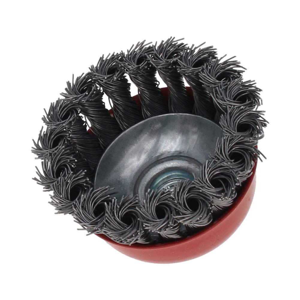 Utoolmart 75mm Steel Wire Cup Brush - 2 Pcs with M10 Thread for Metal Cleaning