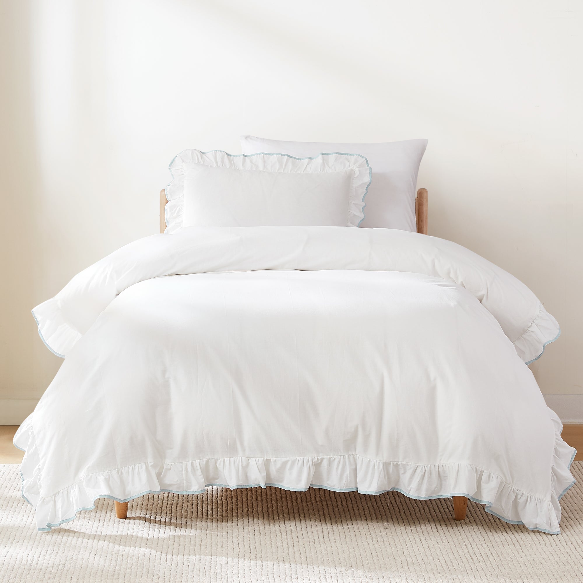 Premium Reyna Contrast Edge Cotton Duvet Cover Set - Soft & Breathable Bedding for Comfortable Sleep - Perfect for Master Bedroom, Guest Room & Dorm Decor