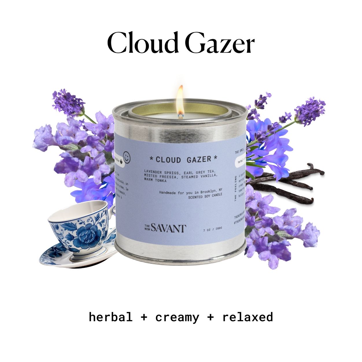 Cloud Gazer Scented Soy Candle - Relaxing Aromatherapy for Home, Spa & Meditation | Handmade in USA