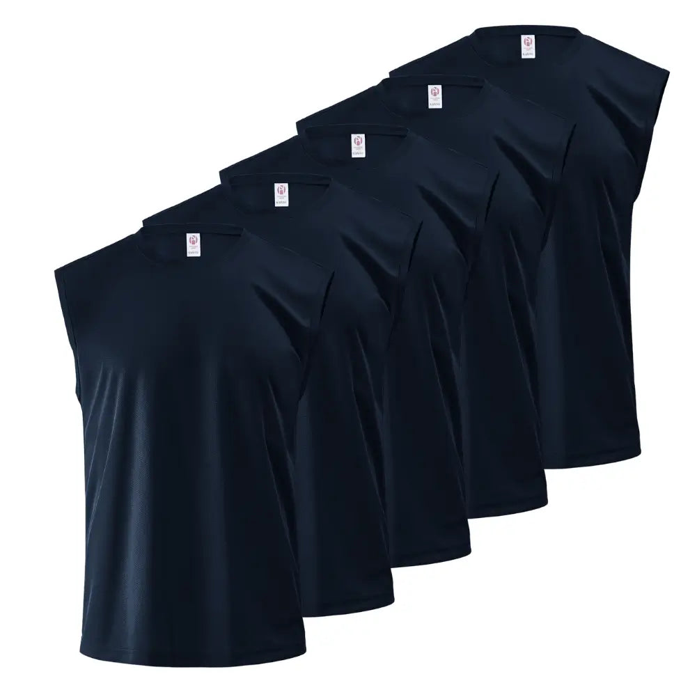 5 Pack Men's Sleeveless Shirt Vests - Breathable Athletic Tank Tops for Gym, Running & Summer Outdoor Activities