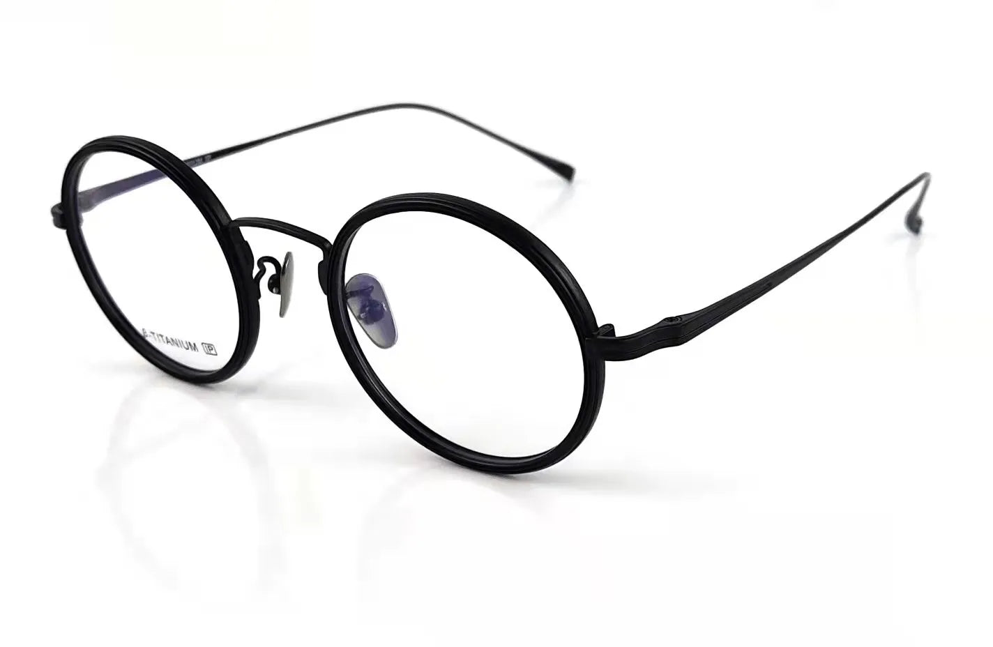Aimee Unisex Full Rim Round Oval Titanium Eyeglasses 1061 - Lightweight & Durable Titanium Frame for Men & Women - Perfect for Reading, Work, and Everyday Fashion